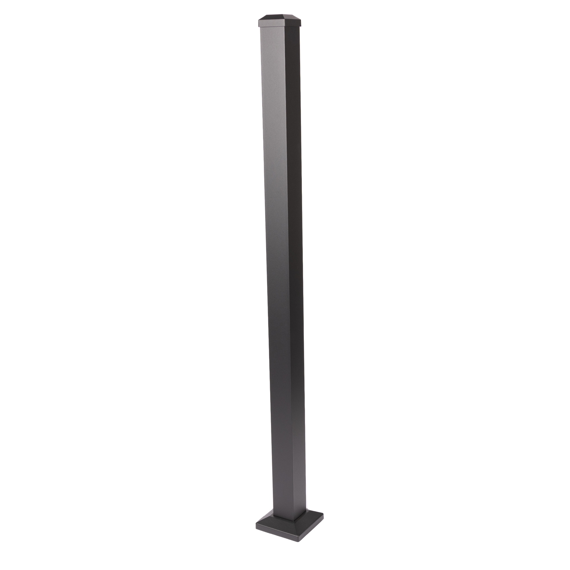 Deckorators 533407 2-1/2-in x 2-1/2-in x 4-1/2-ft Matte Black Aluminum Deck Bottom stair post