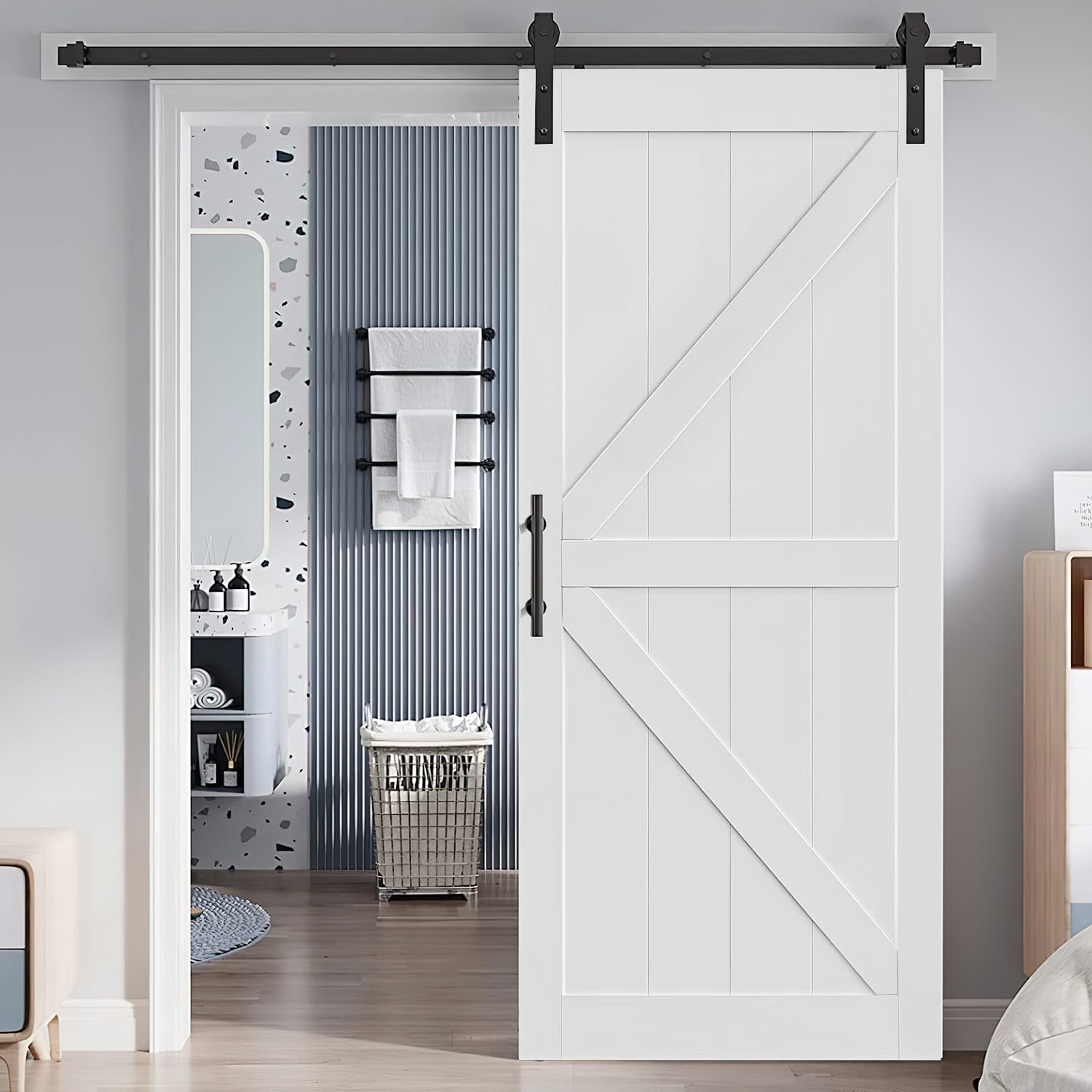 SINOFURN SYB590018WT Barn-Doors - View #2