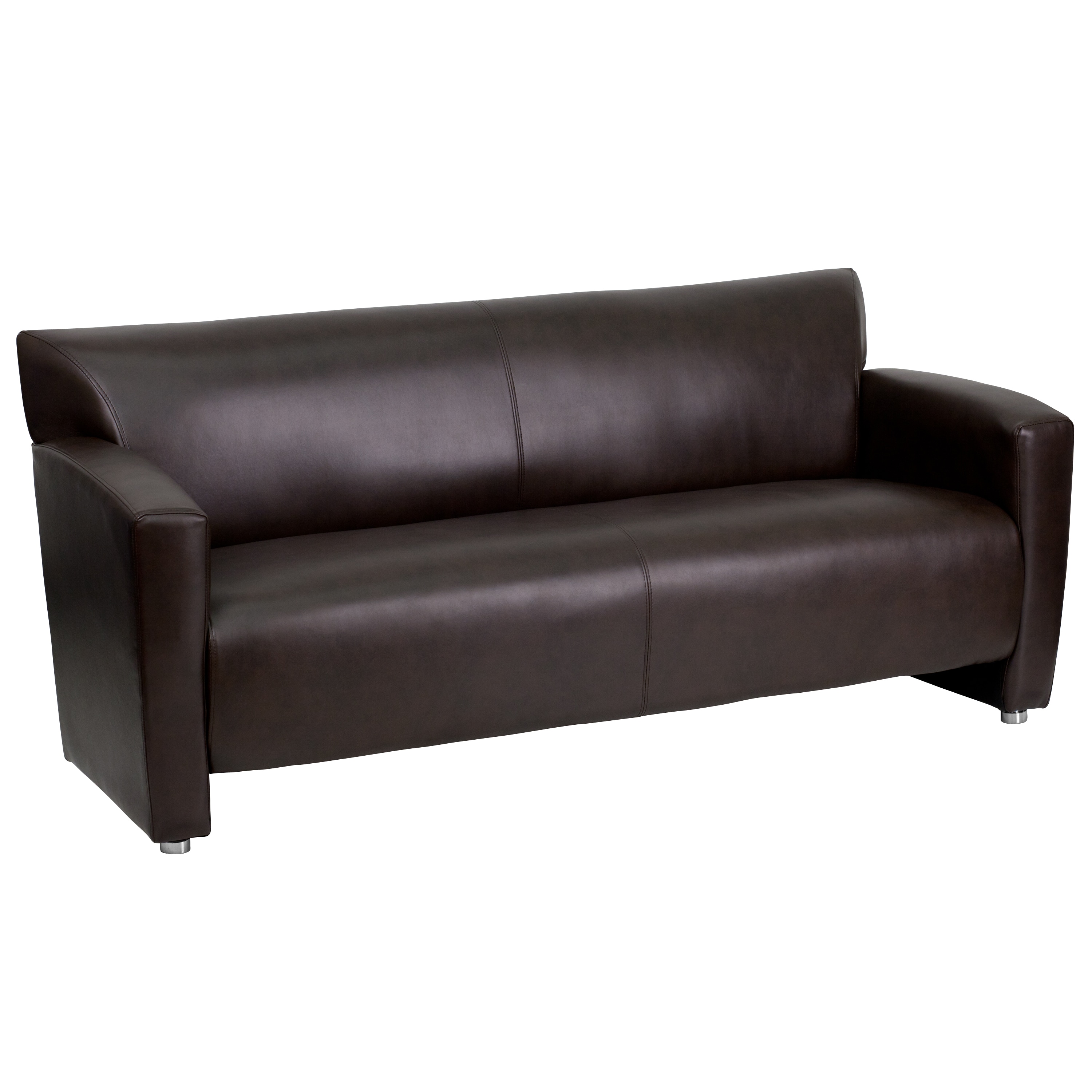 Flash Furniture 847254038737 Majesty 68.5-in Modern Brown Faux leather 3 -seater Sofa