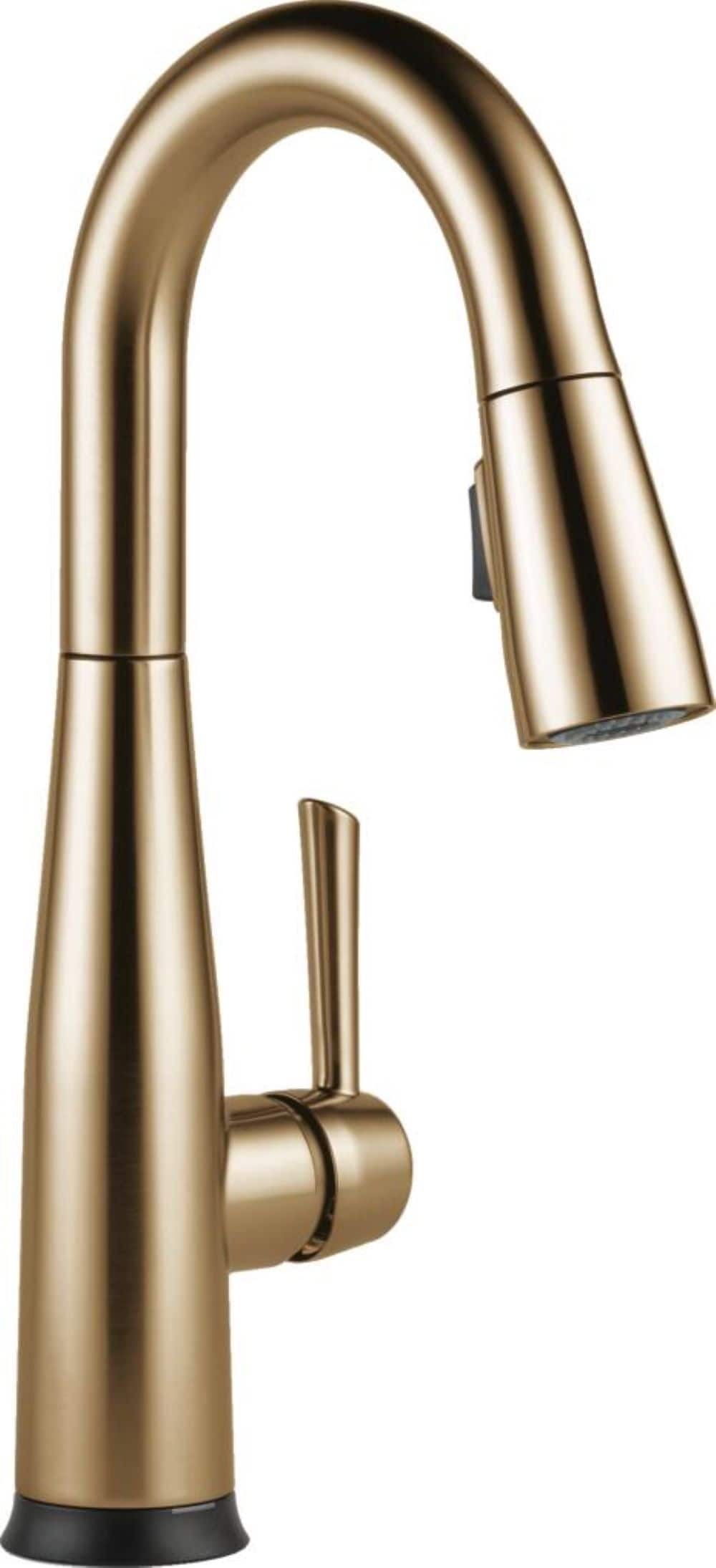 Delta 9913TL-CZ-DST Essa Champagne Bronze Single Handle Deck-mount Touchless Bar and Prep Kitchen Faucet with Sprayer