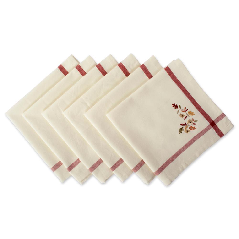 Holiday Autumn Leave Table Linen Cloth Napkins, 20x20, Set of 4