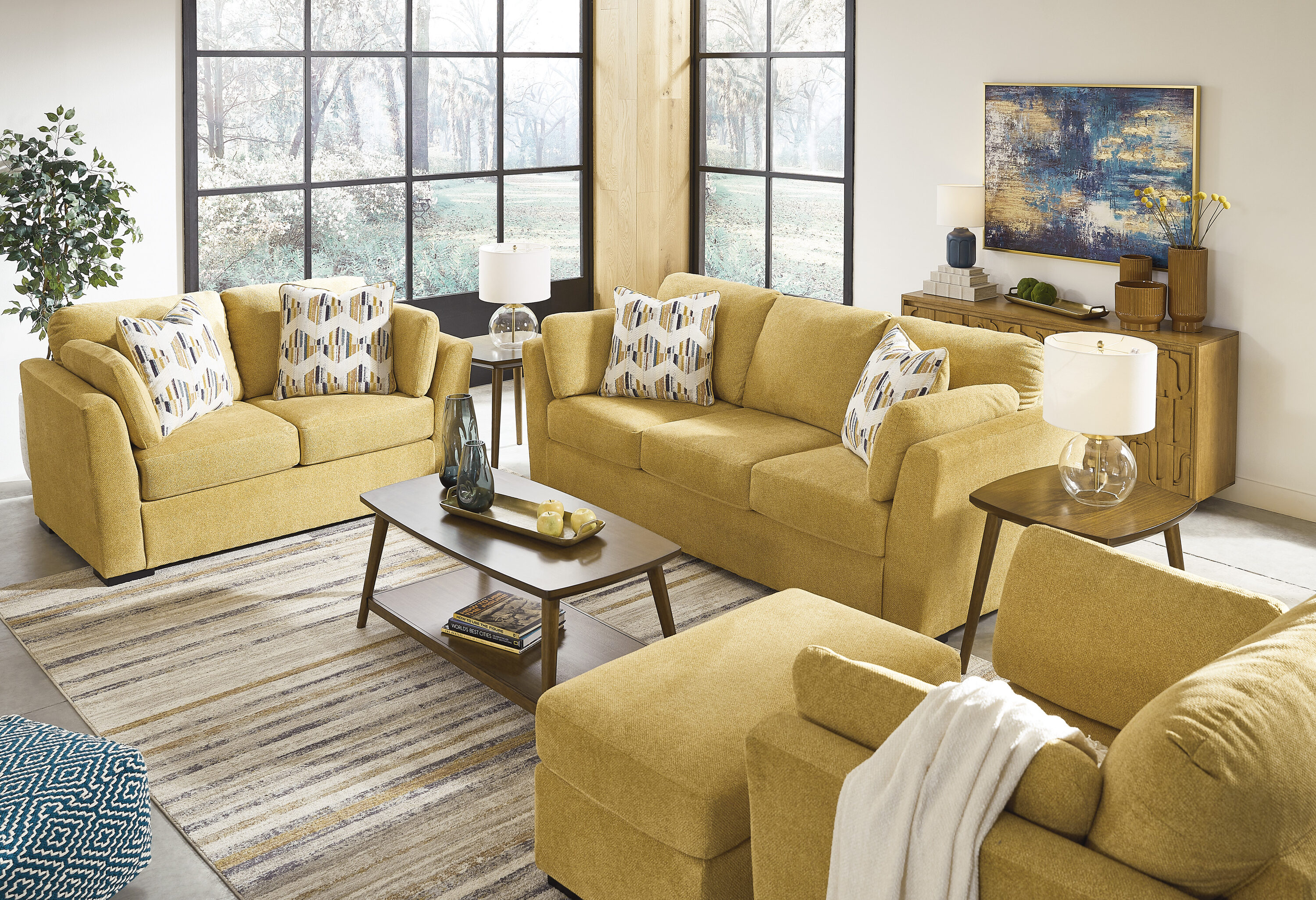 Roundhill Furniture LAS6756SLCO-YL Living-Room-Sets - View #2