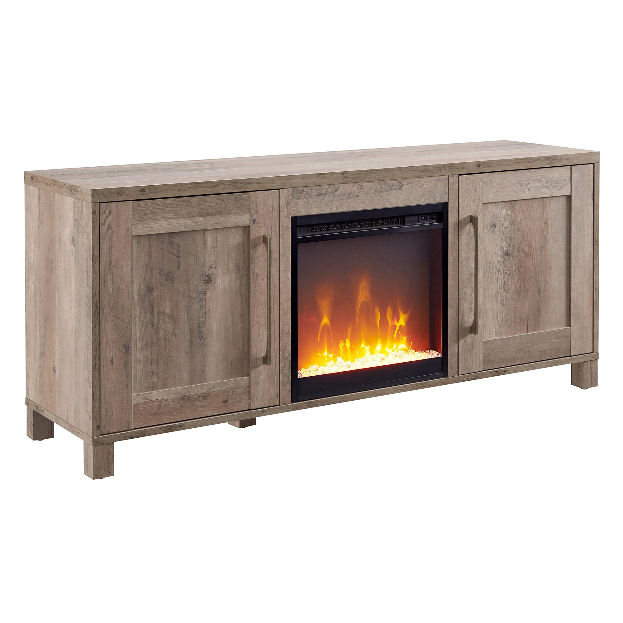 Hailey Home TV1427 Chabot Farmhouse/Rustic Gray Oak TV stand ( Accommodates TVs up to 70-in )