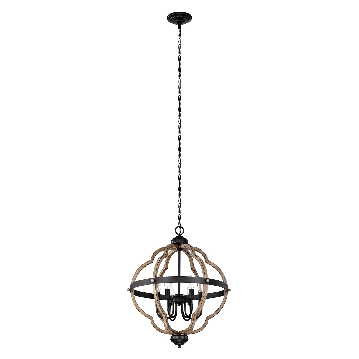 Flynama Chandelier 6-Light Black Farmhouse Cage Chandelier in the ...