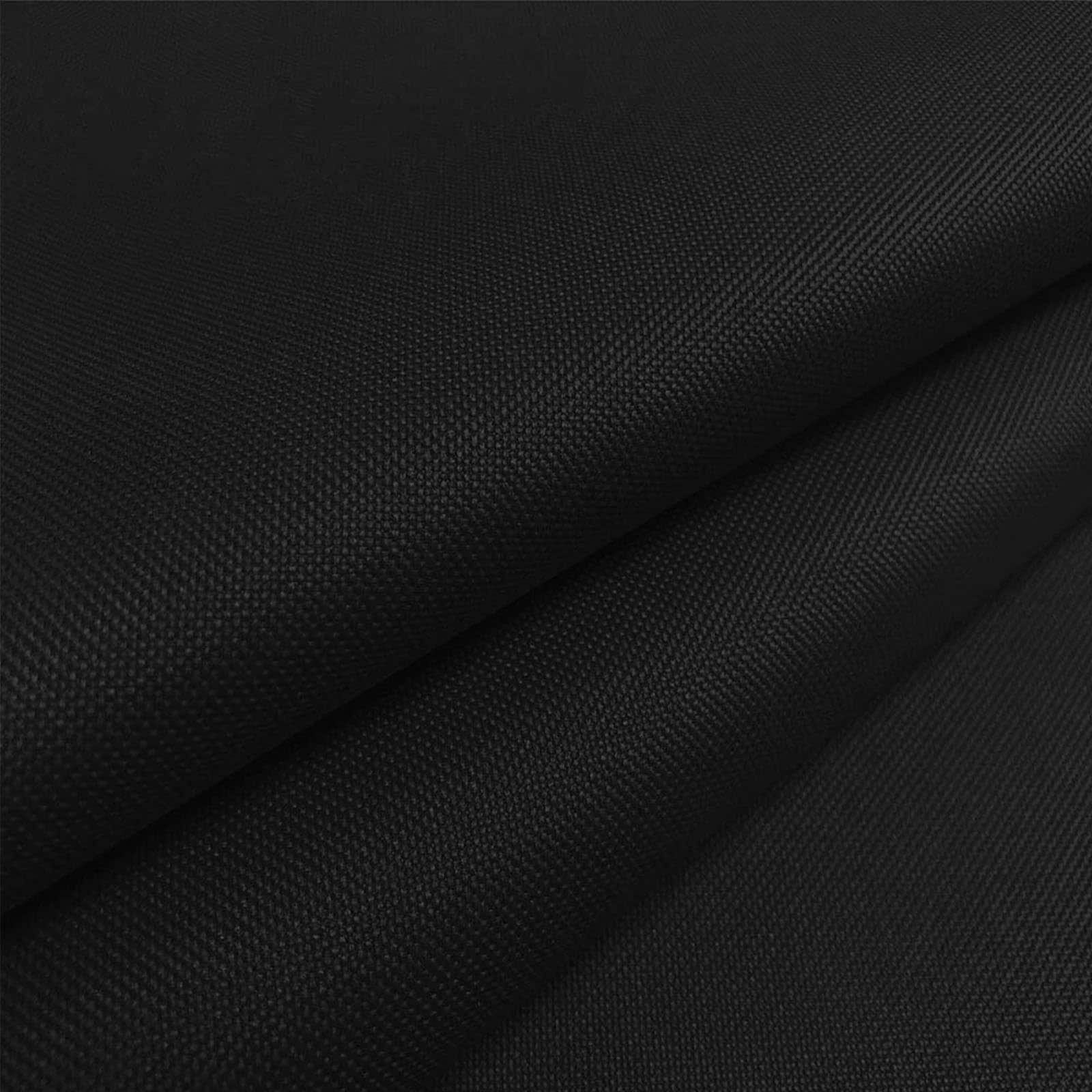 Phyfalip  Waterproof Canvas Fabric 600D Polyester Upholstery Material for Indoor Outdoor Chairs DIY Sewing Projects 58 Inch Wide Black 1 Piece