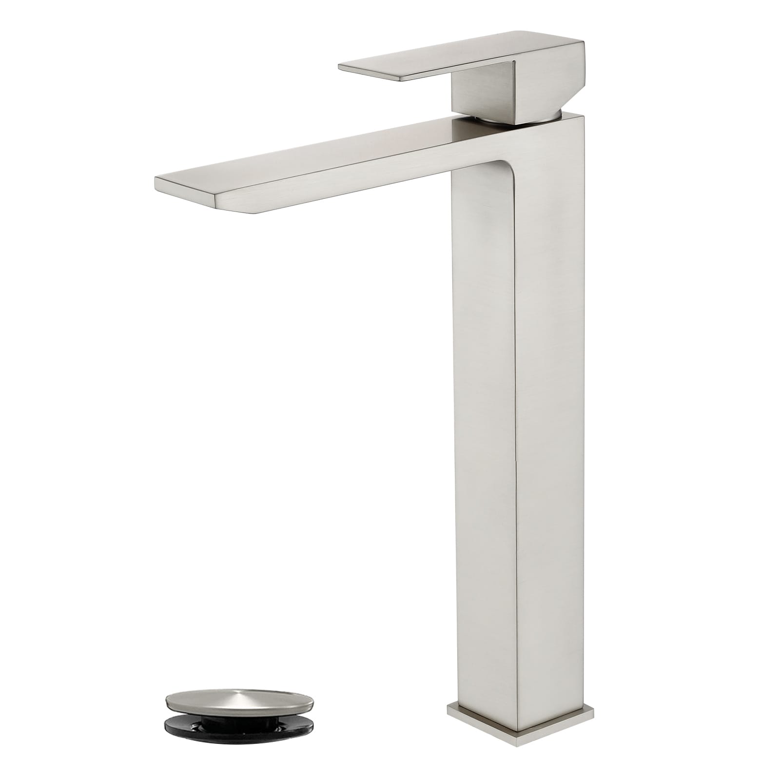 Vanityfus Single Handle Faucet Bathroom Faucet with Drain and Supply Lines-Brushed Nickel