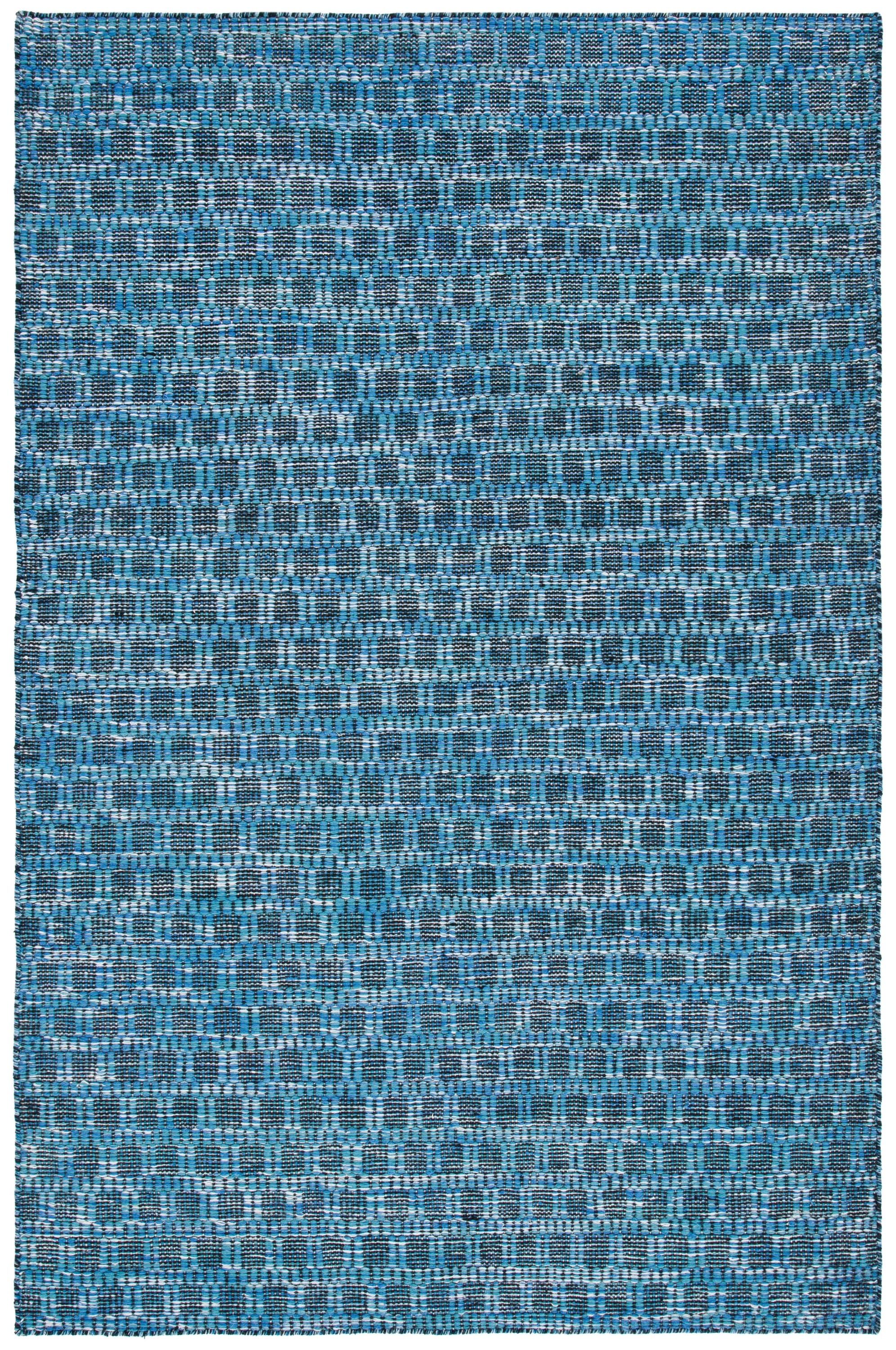 Handmade Blue Wool Abstract 4' x 6' Area Rug
