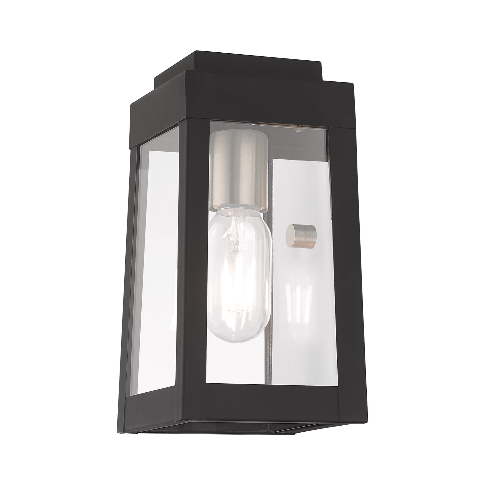 Oslo Sleek Black Outdoor Wall Lantern with Clear Glass