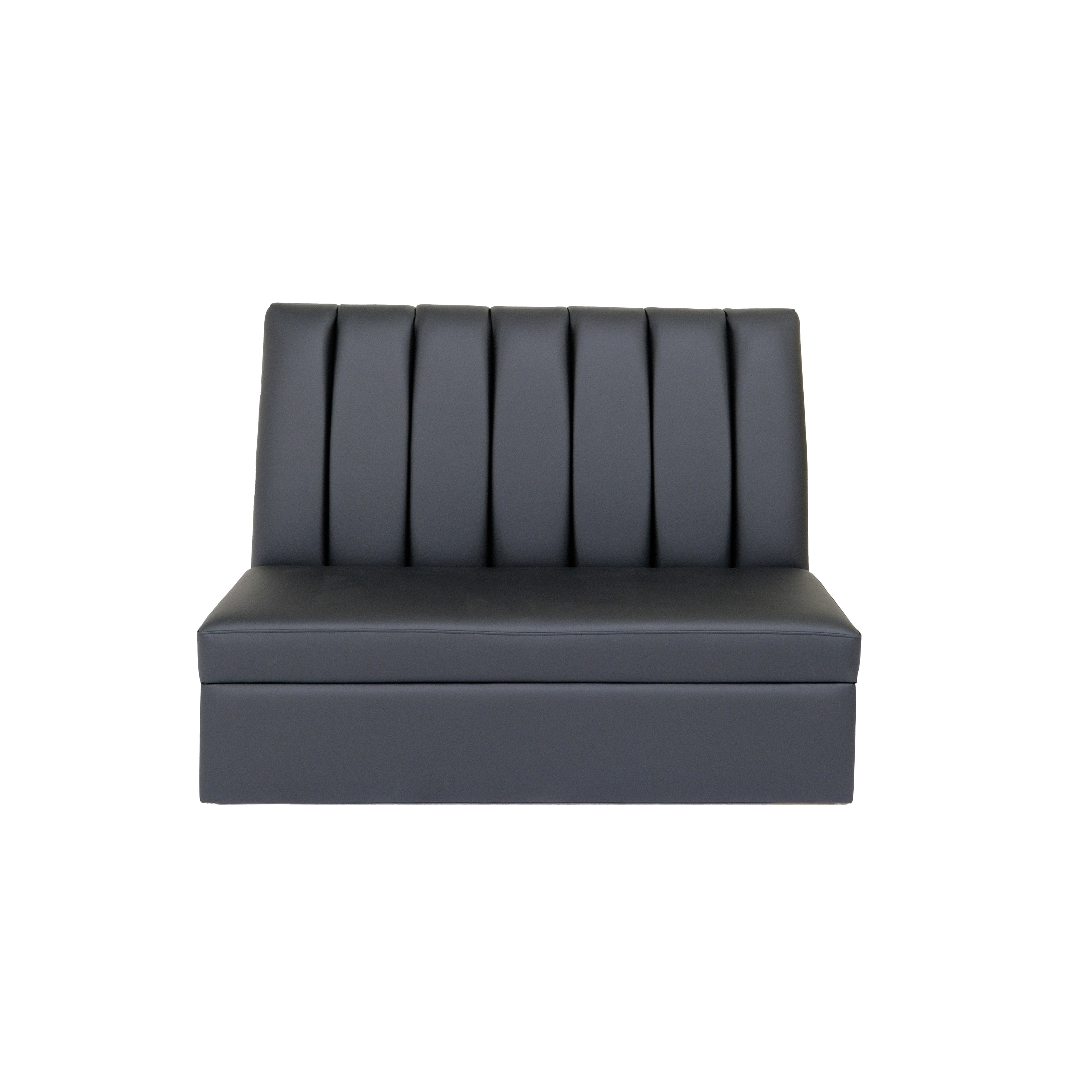 Coast to Coast Channel Black Faux Leather Booth Modern Armless Booth for Living Room Bedroom and Apartment with Solid Wood Frame