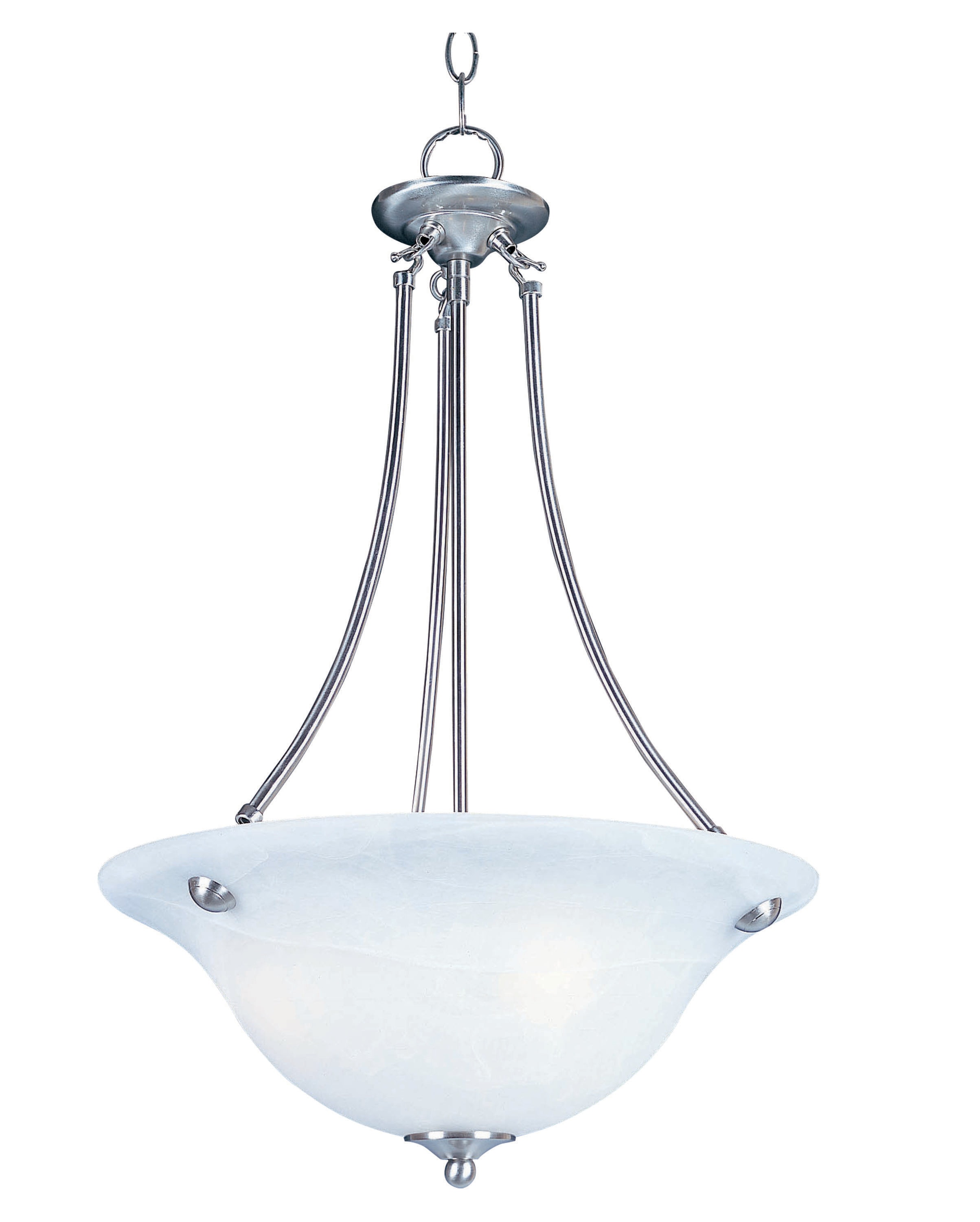 Maxim Lighting 2682FTSN Malaga 3 -Light Satin Nickel Transitional Frosted glass Bowl Medium Hanging Pendant light