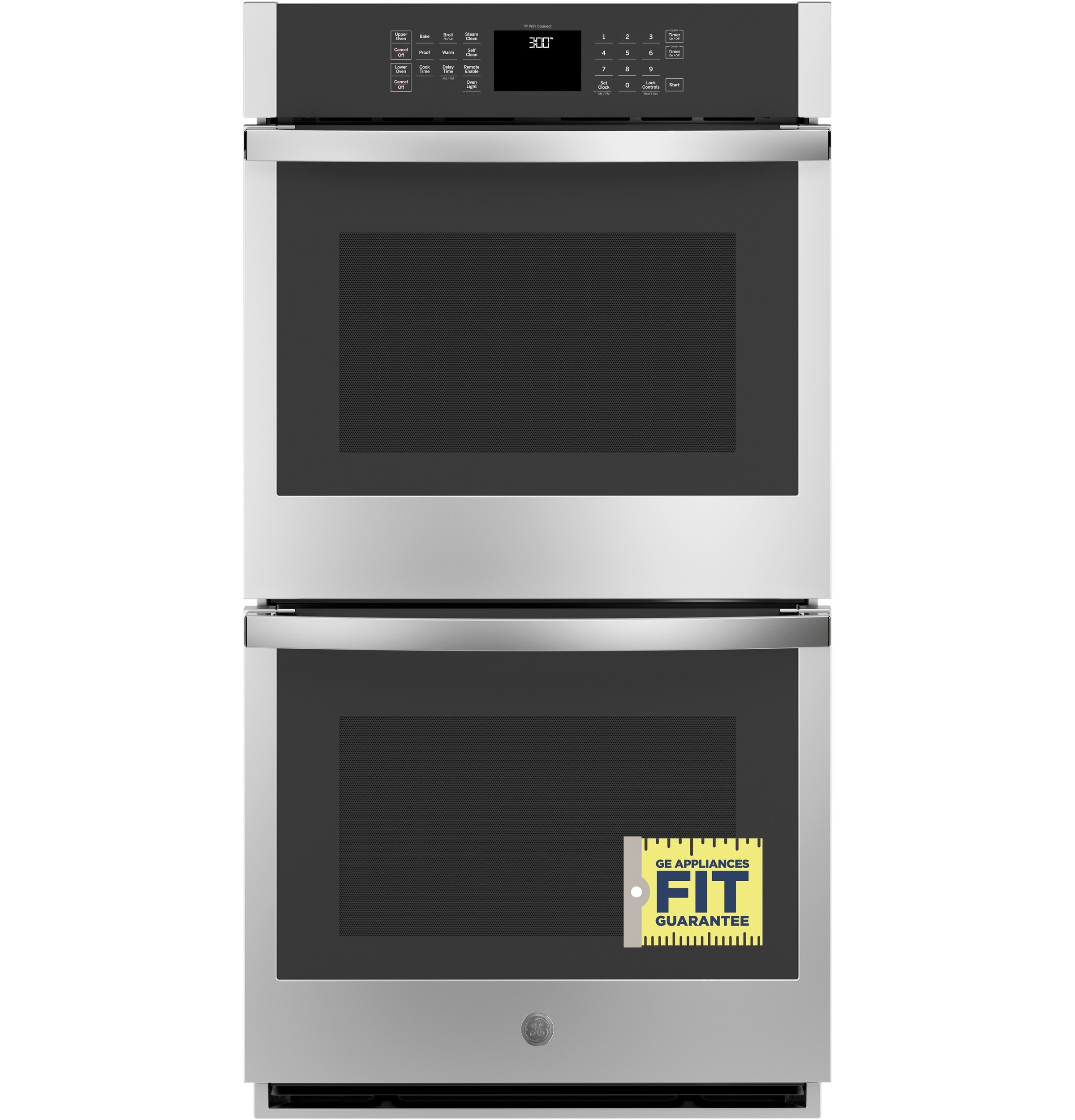 GE 27-in Smart Double Electric Wall Oven Self-cleaning (Stainless