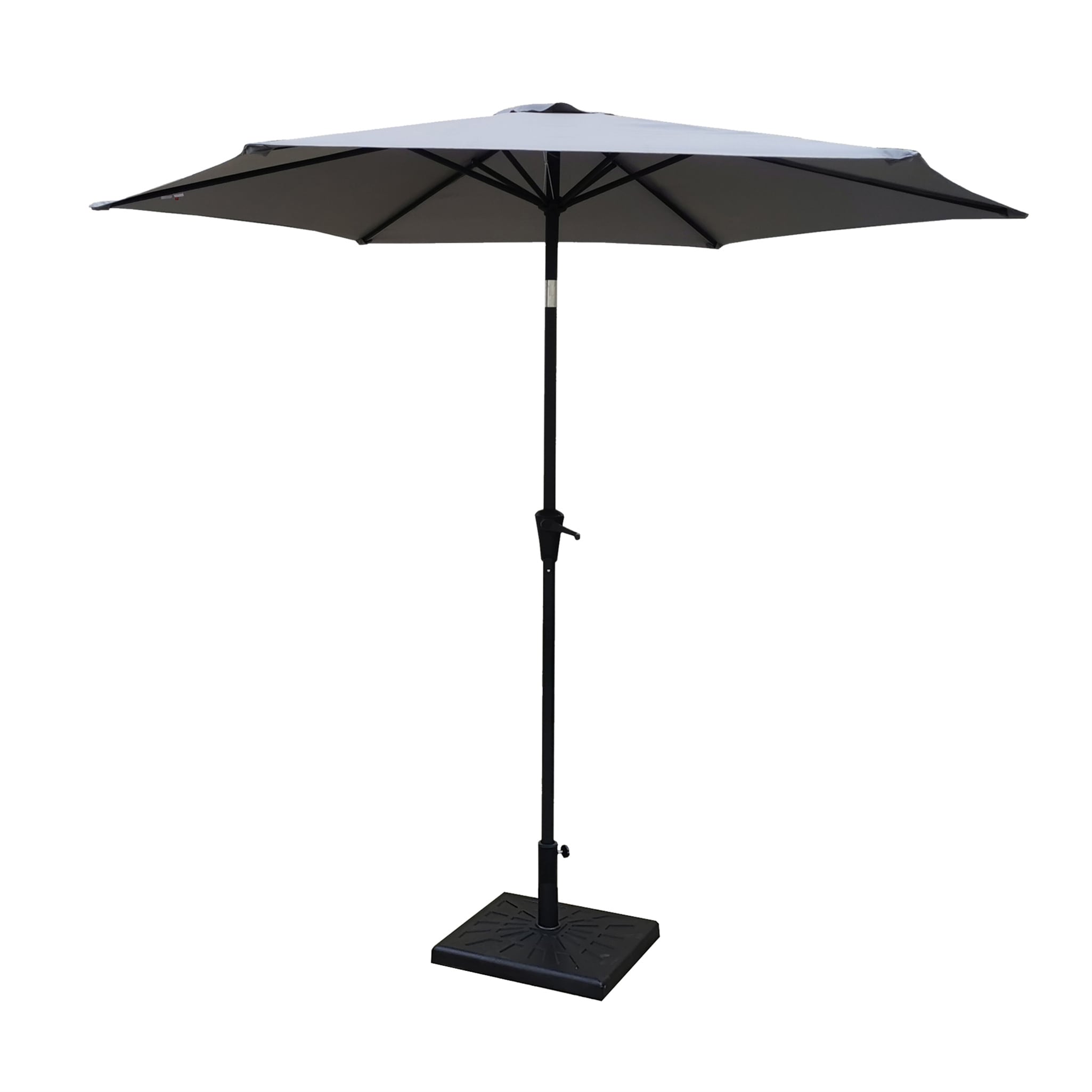 Damerin PUQ6132 8.858-Feet Steel Gray Market Patio Umbrella with Base