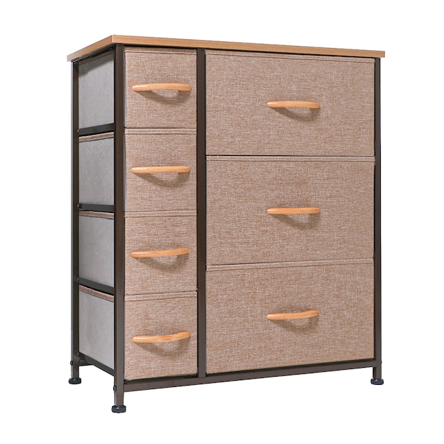 Crestlive Products 7 Drawer Storage Tower Organizer Light Coffee 7-Drawer  Combo Dresser in the Dressers department at