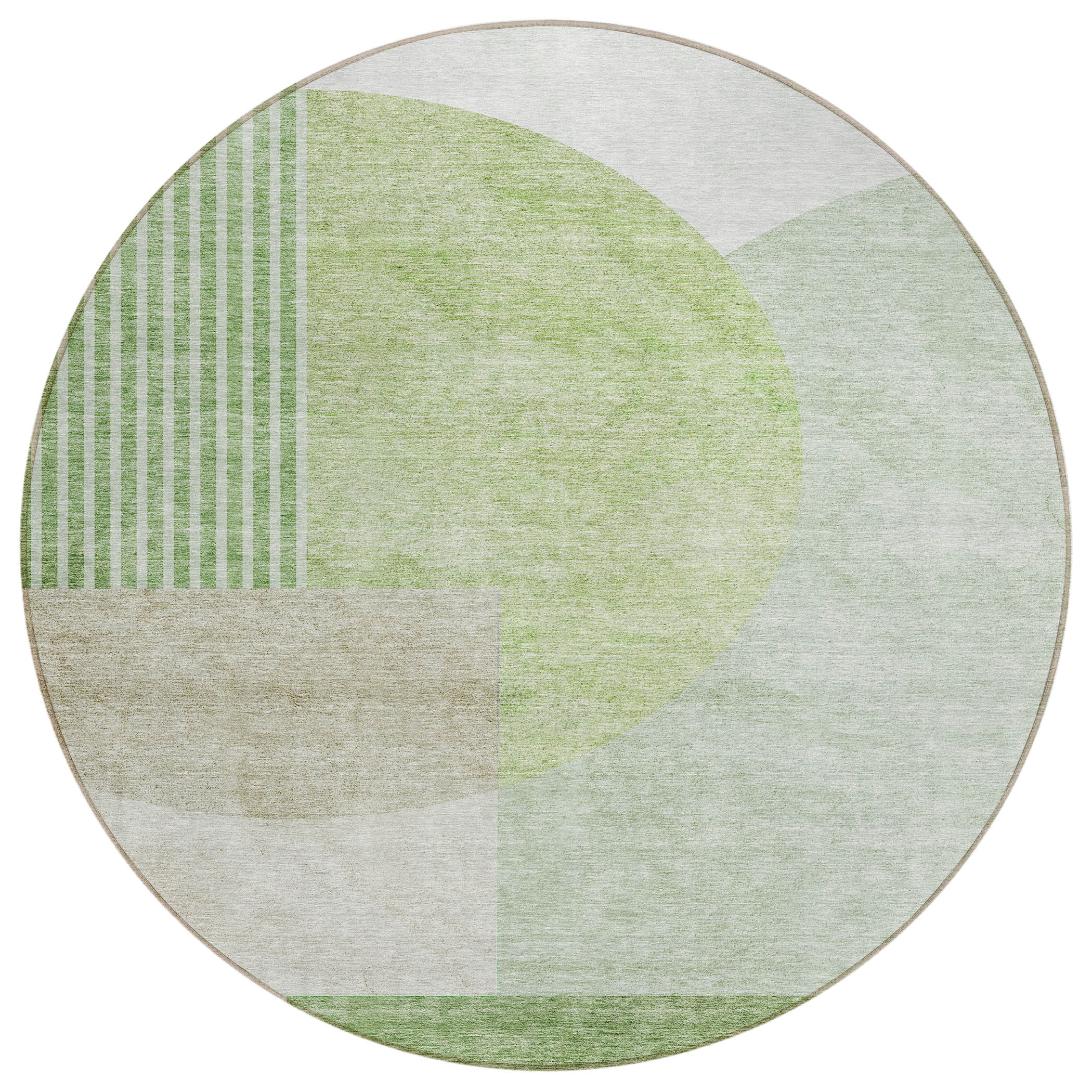 Addison Rugs ACN678OL8RO Chantille ACN678OL 8 x 8 (ft) Polyester Olive Round Indoor/Outdoor Geometric Machine washable Area rug
