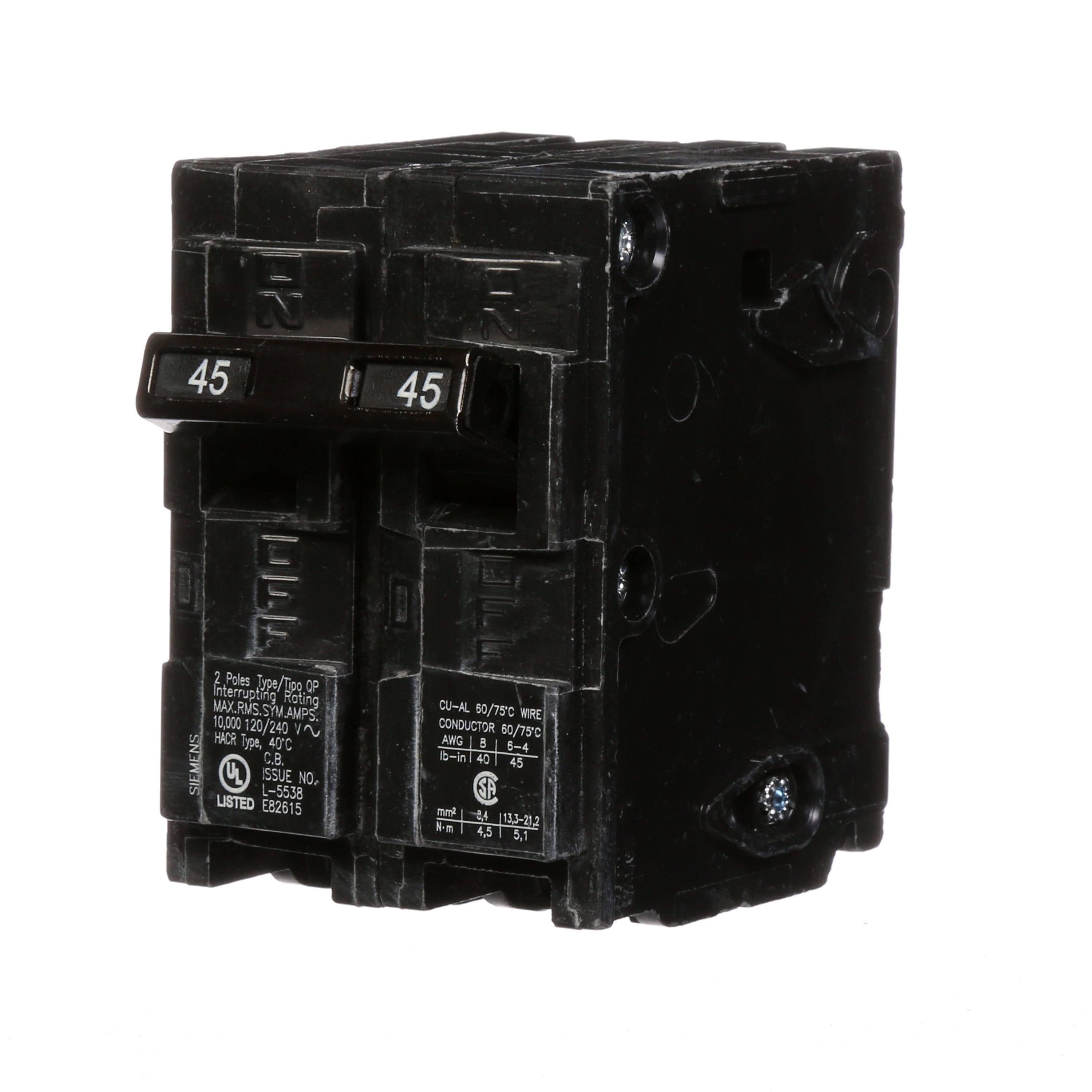 QP 45-amp 2-Pole Standard Circuit Breaker in the Circuit Breakers department at Lowes.com