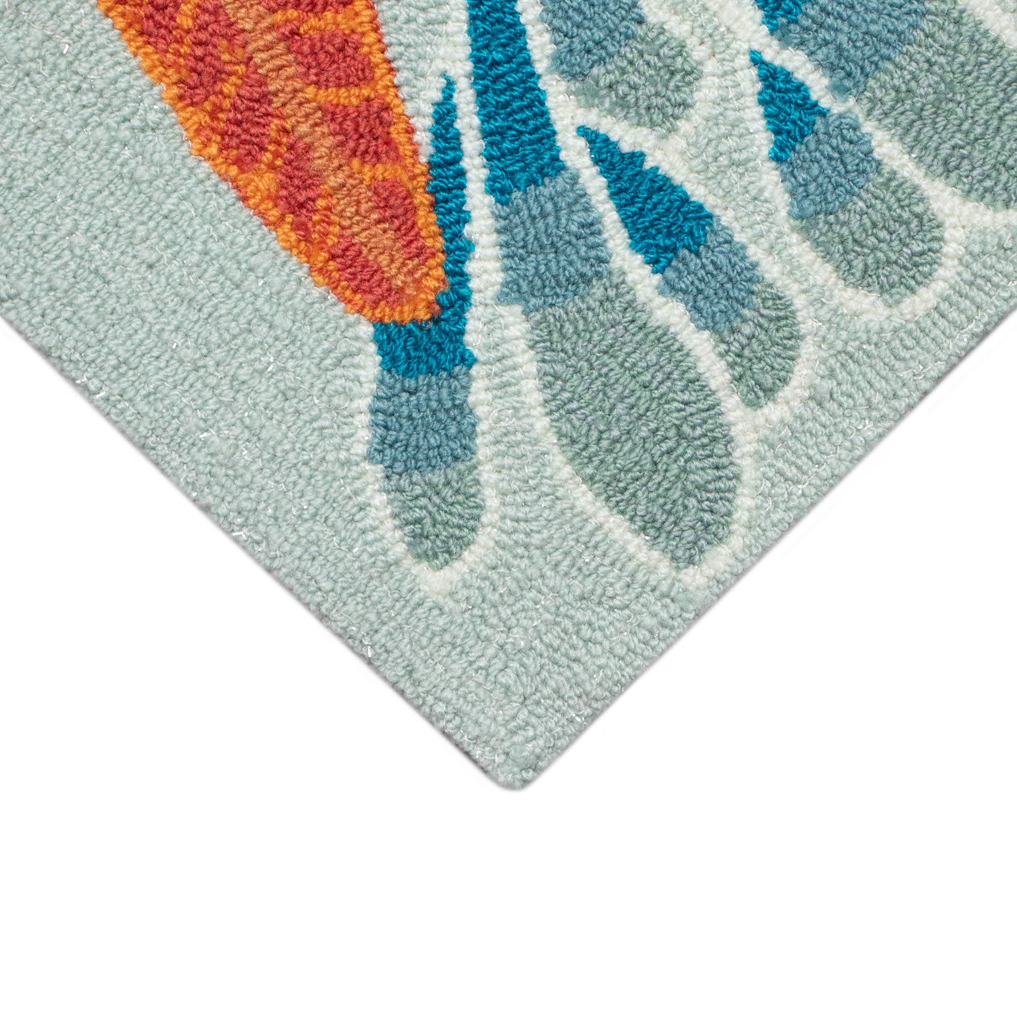 Hand-Tufted Rectangular Easy-Care Ocean Blue Rug 5' x 7'