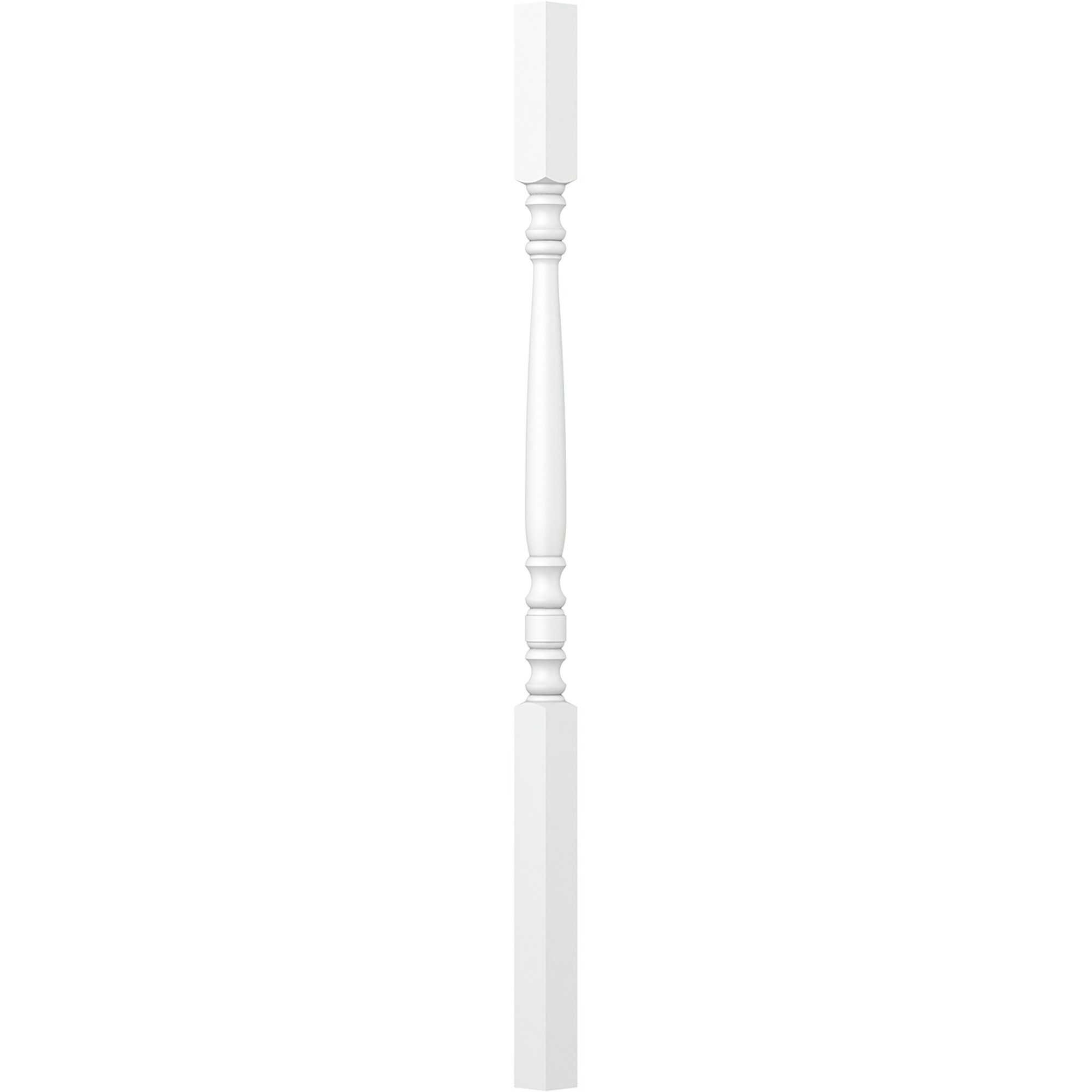 L.J. Smith Stair Systems LJ-5005-PRG 42 42-in x 1.75-in Primed Square Top Turned Stair Baluster