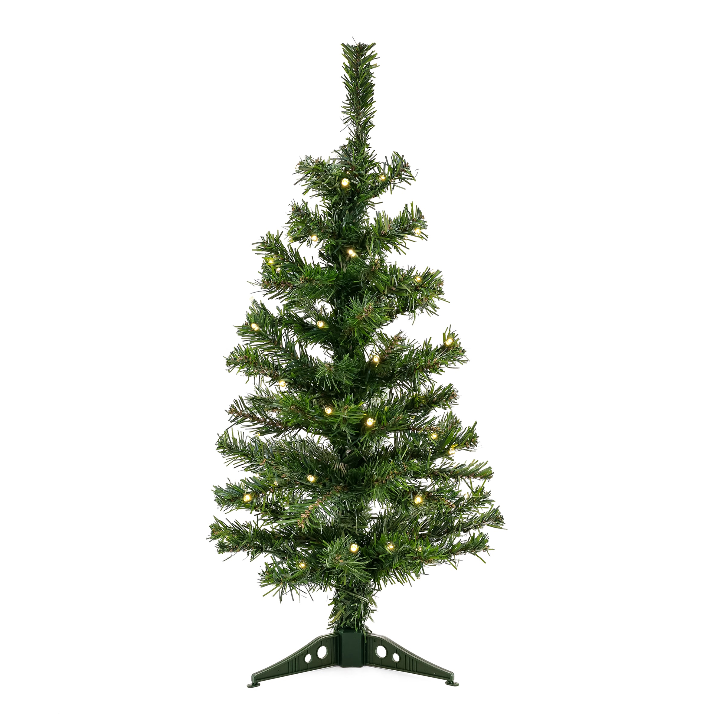 National Tree Company MS55-300-20-B-1 2-ft Pre-lit Artificial Christmas Tree with White LED Lights