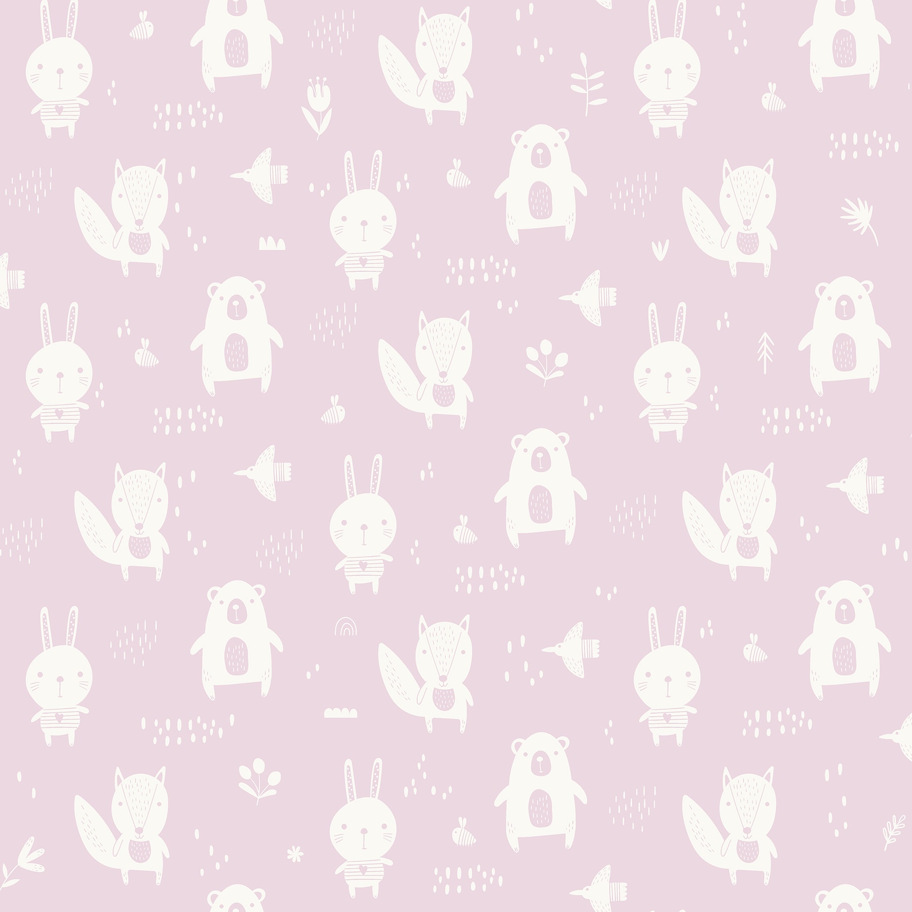 Chesapeake 4060-91303 Fable 57.5-Sq. Feet Pink Non-woven Animals Unpasted Wallpaper