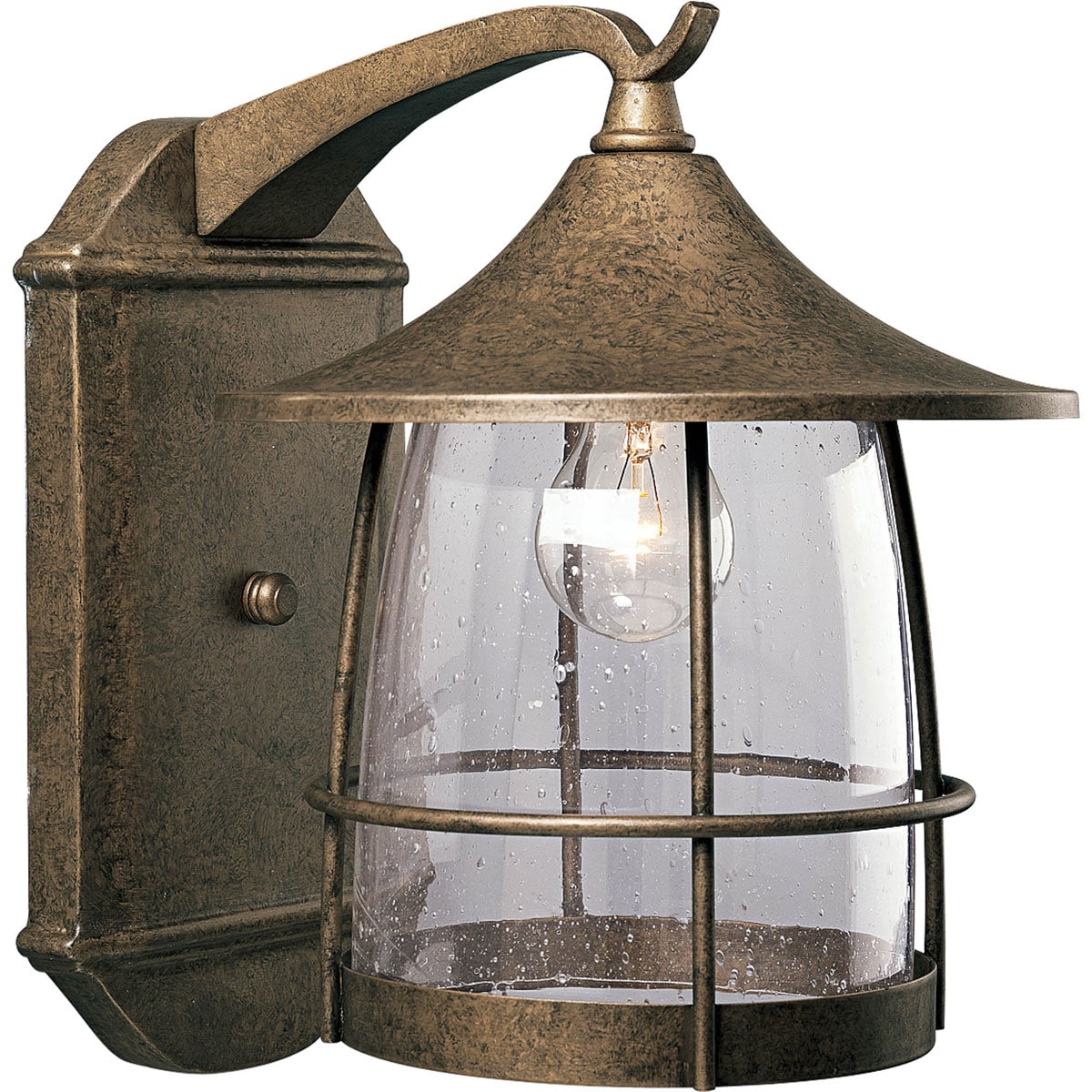Progress Lighting P5764-86 Prairie 1 -Light 13.5-in H Brown Hardwired Outdoor Wall Light