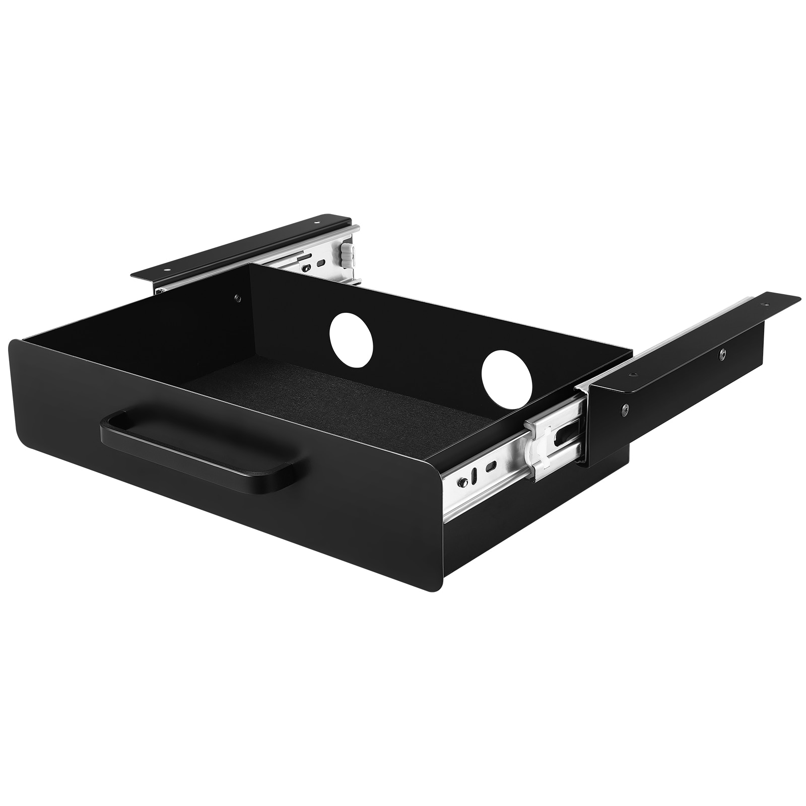 Mecale 13-in Under-Desk Drawer Slide-Out Steel Pull-Out Hidden Desk Storage Organizer - Black