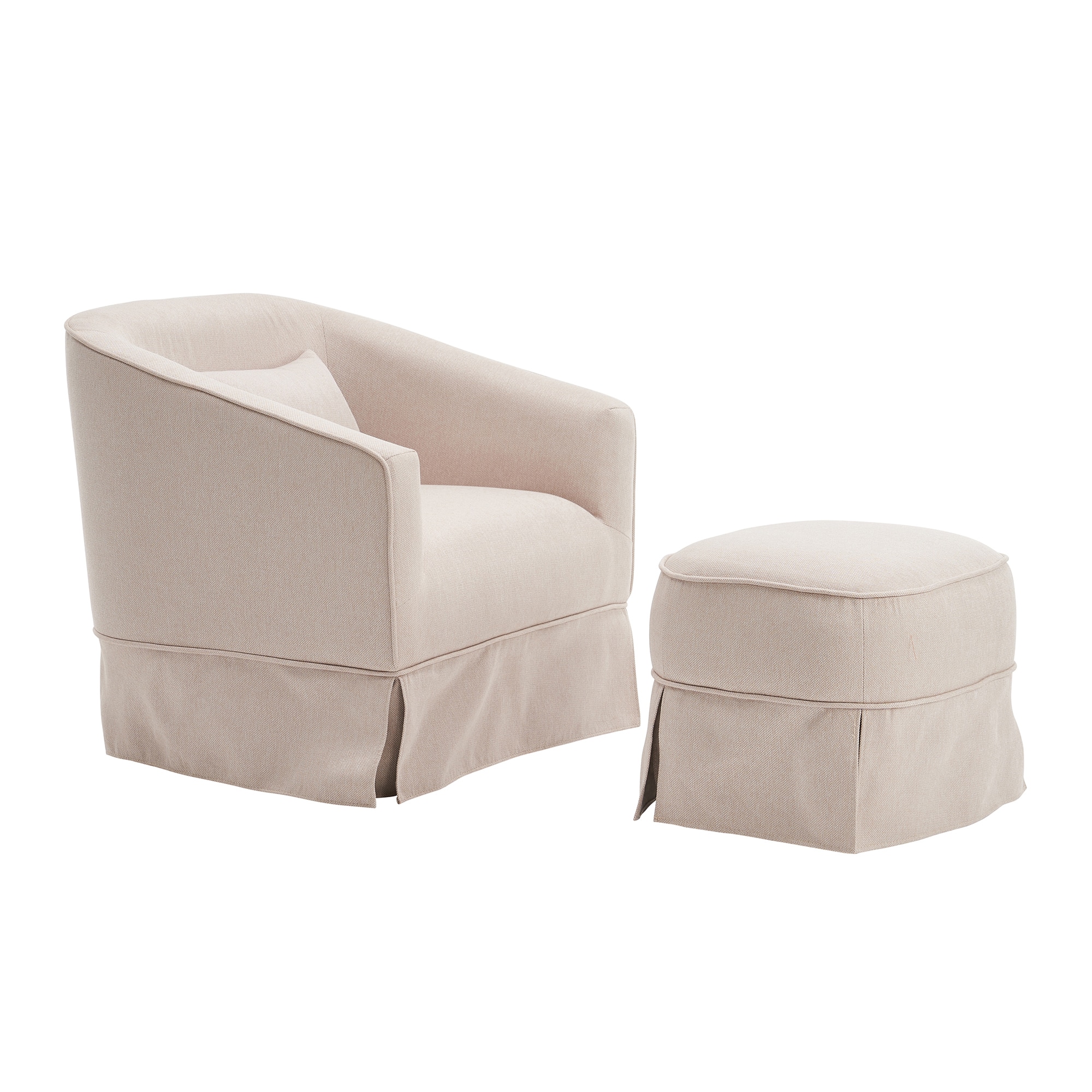 Bybafun YA6100054 Modern Beige Linen Swivel Accent Chair