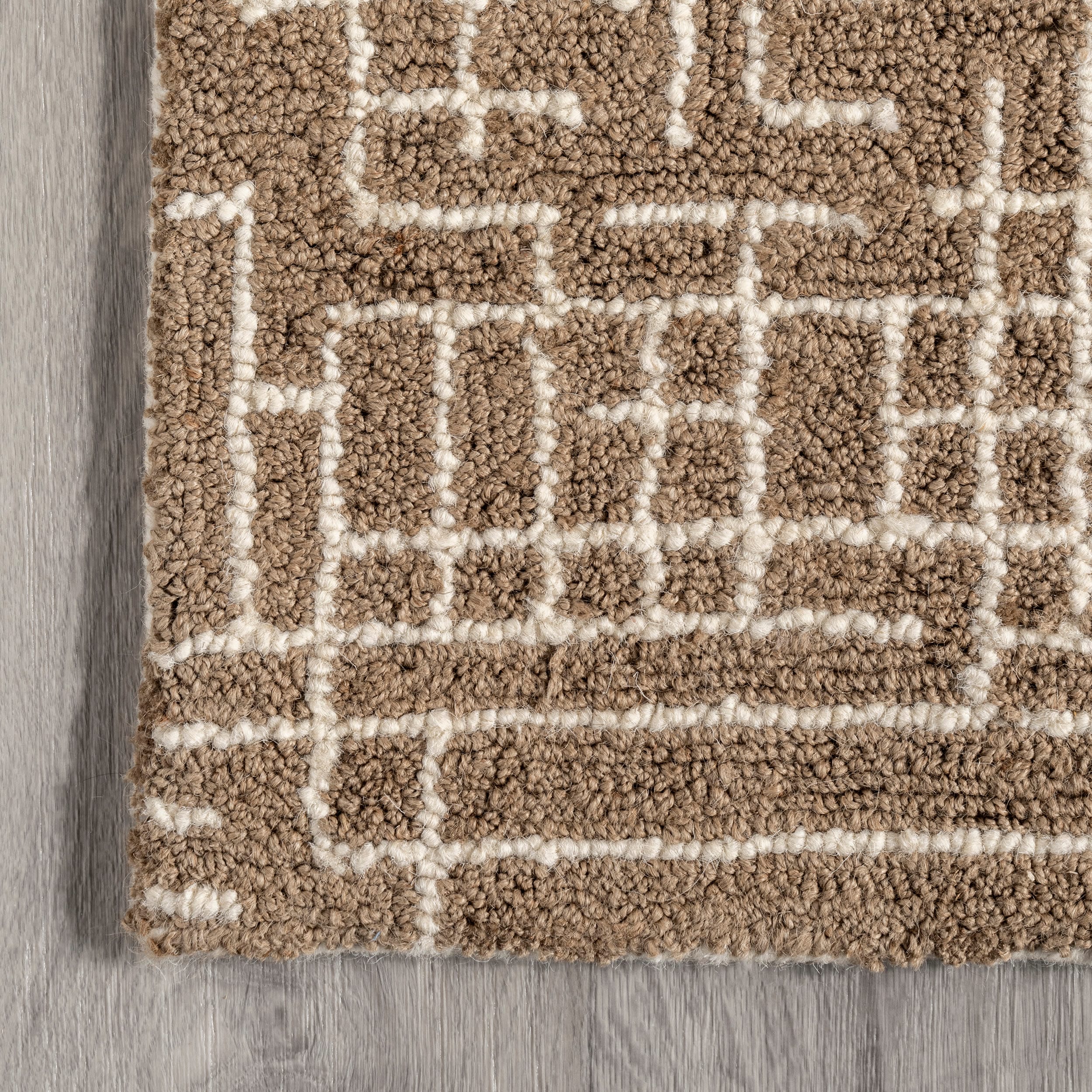 Natural Honey and Alabaster Wool Rectangular 10' x 14' Rug