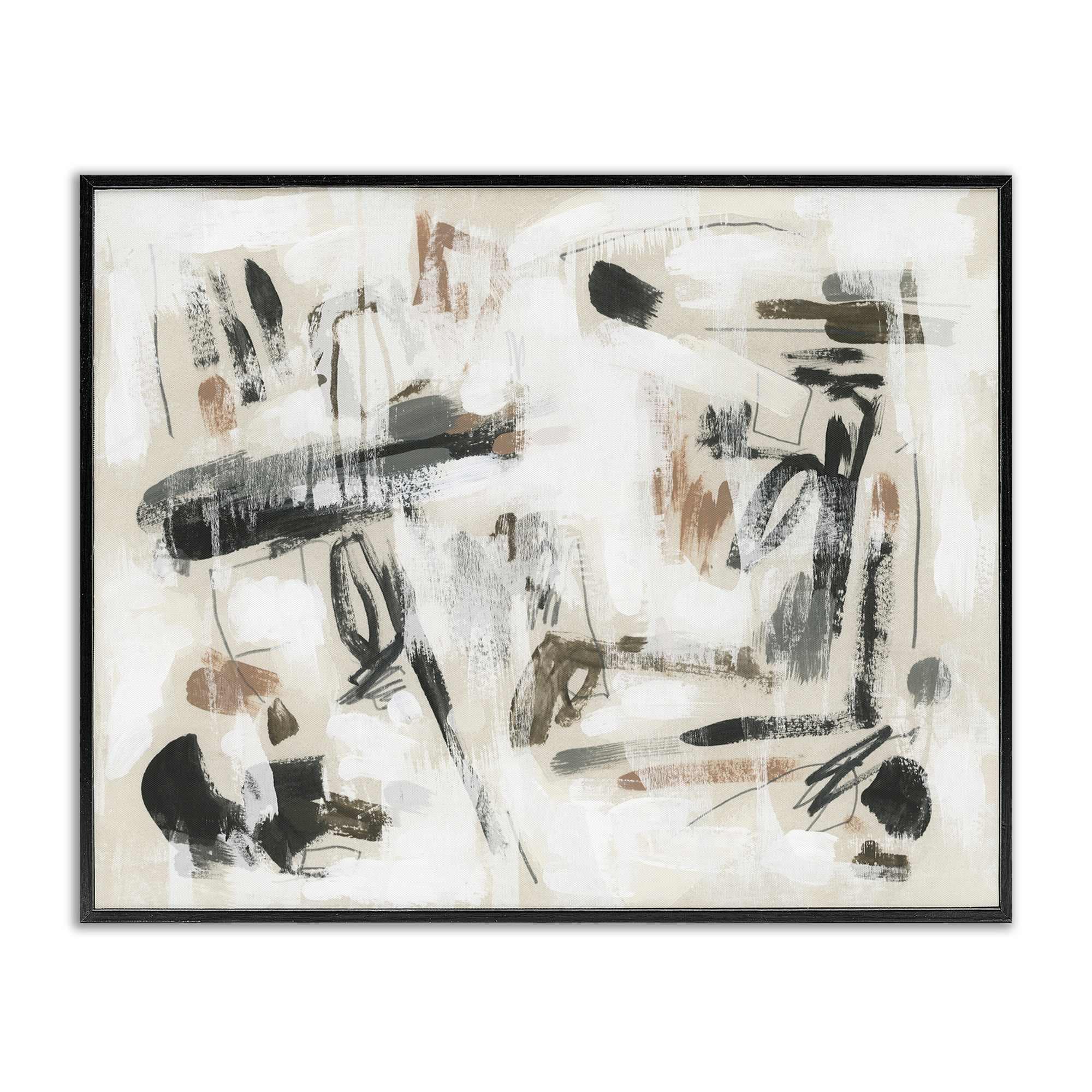 Stupell Industries BS-355-FR-11X14 Subtle Abstract Brush Strokes Black Framed Giclee Art By June Erica Vess 14 x 11
