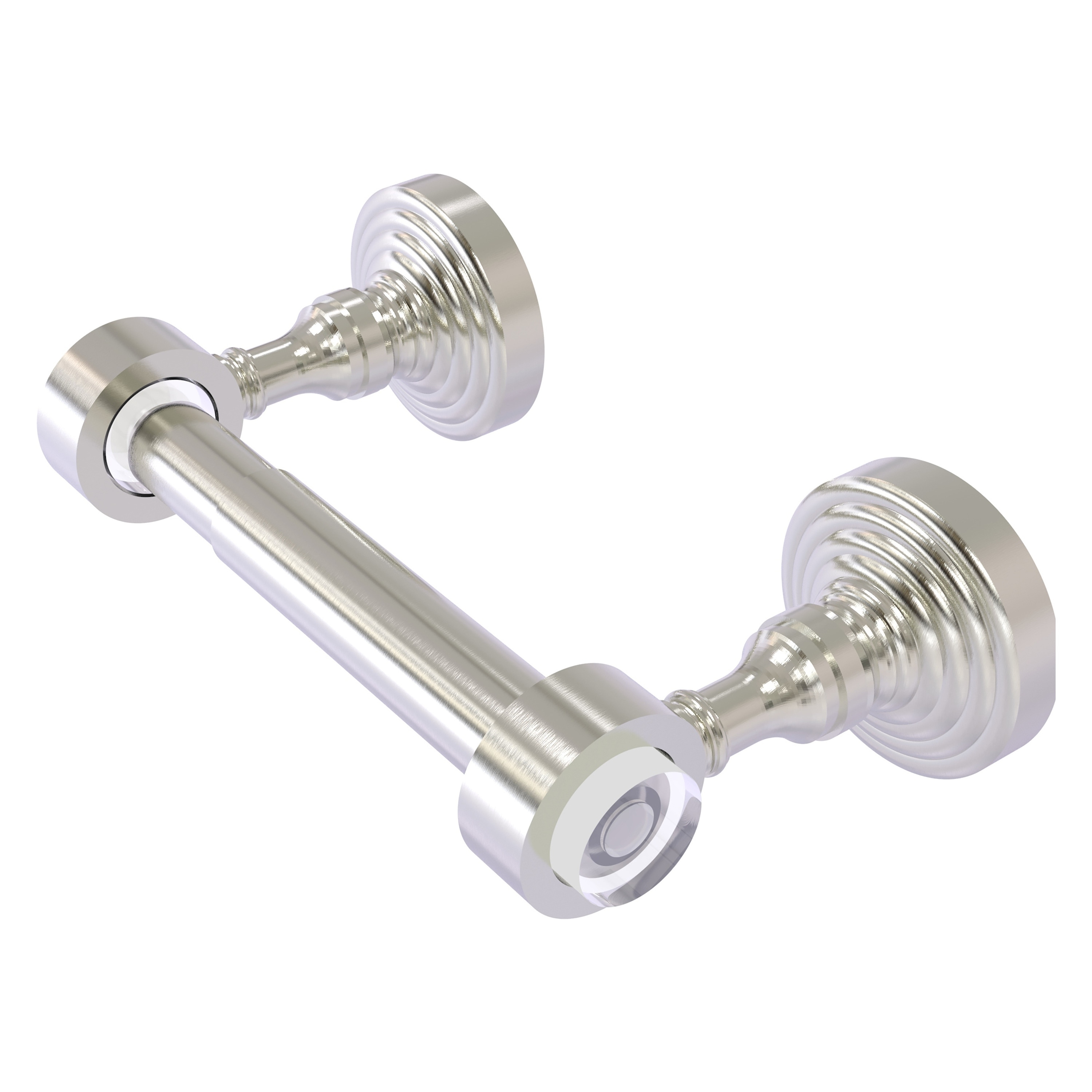 Allied Brass PG-24-SN Pacific Grove Satin Nickel Wall mount Double post Toilet Paper Holder 1 -Rolls with Storage