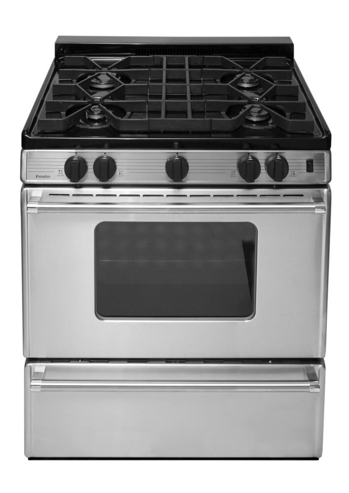 Premier 30 in. 3.9 cu. ft. Oven Freestanding Gas Range with 4 Open