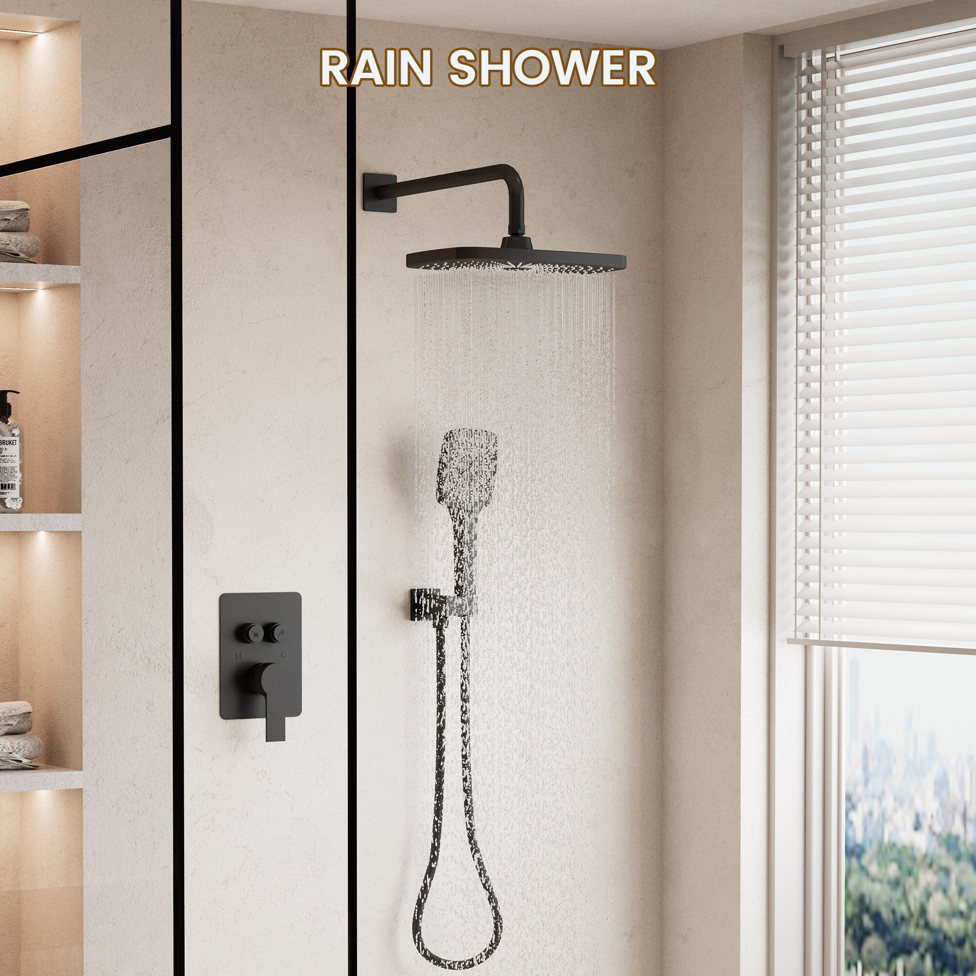 CASAINC CA-A4341-MB Showerhead-Bar-Panels - View #5