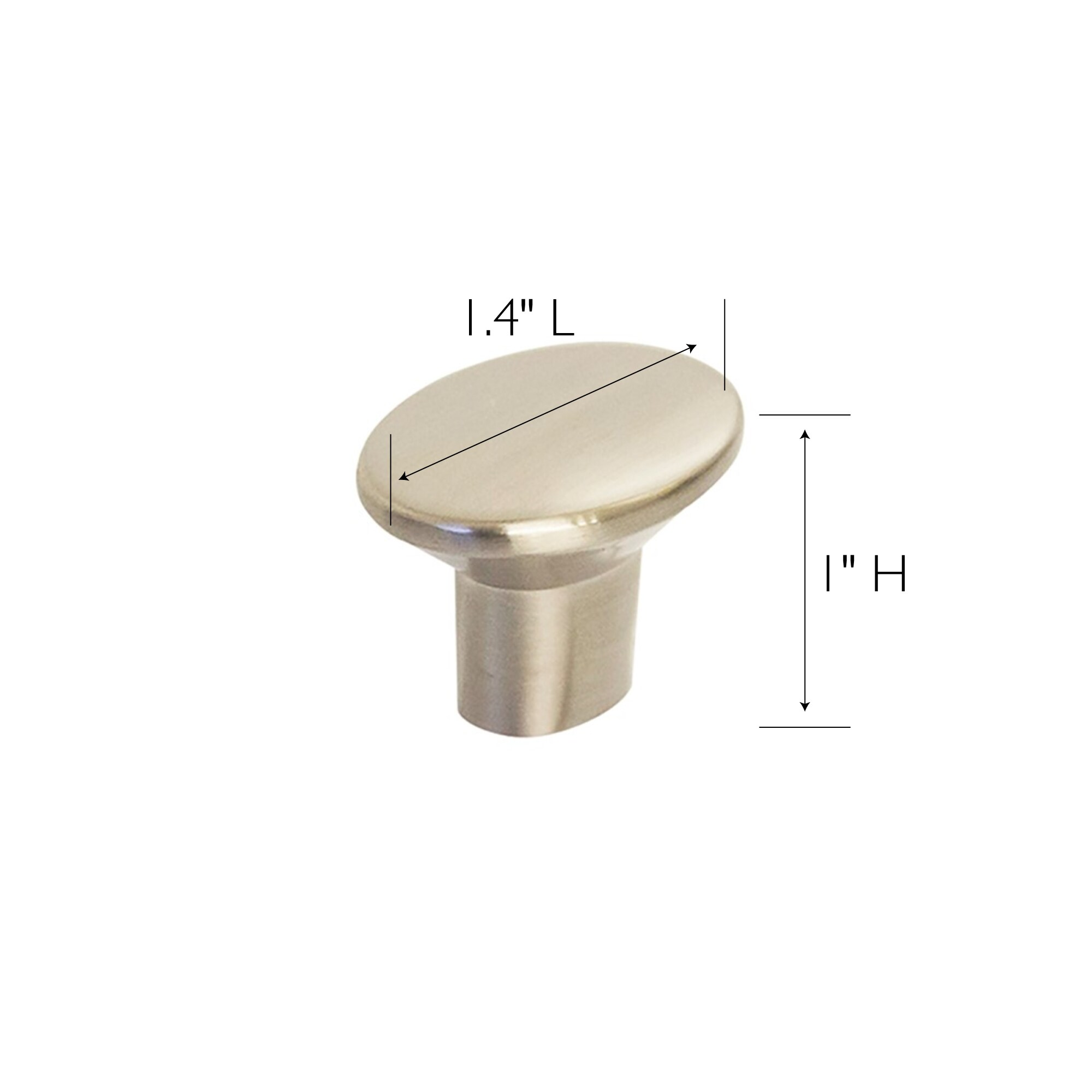 Brushed Nickel Round Cabinet Knob 10-Pack with Mounting Hardware