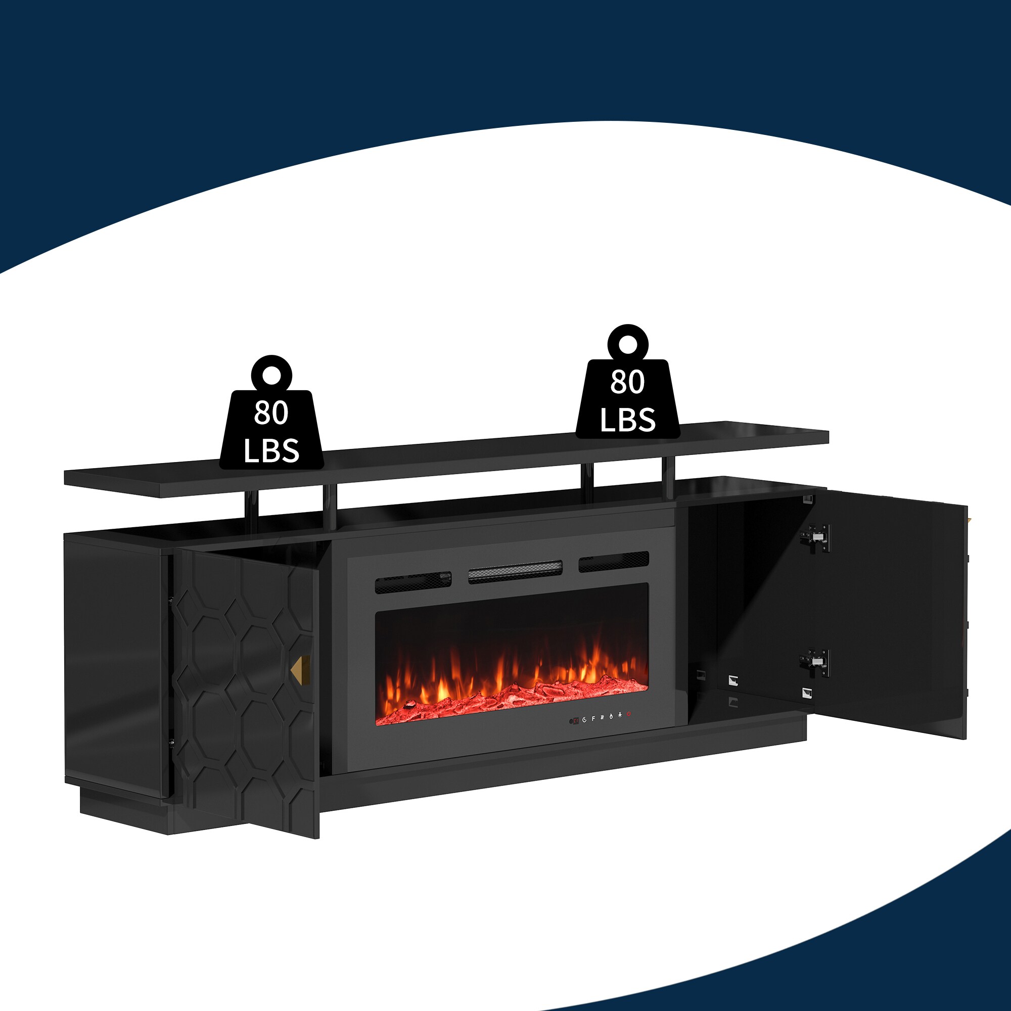 Clihome WMTVS021-RSW-RFP36 Electric-Fireplaces - View #9