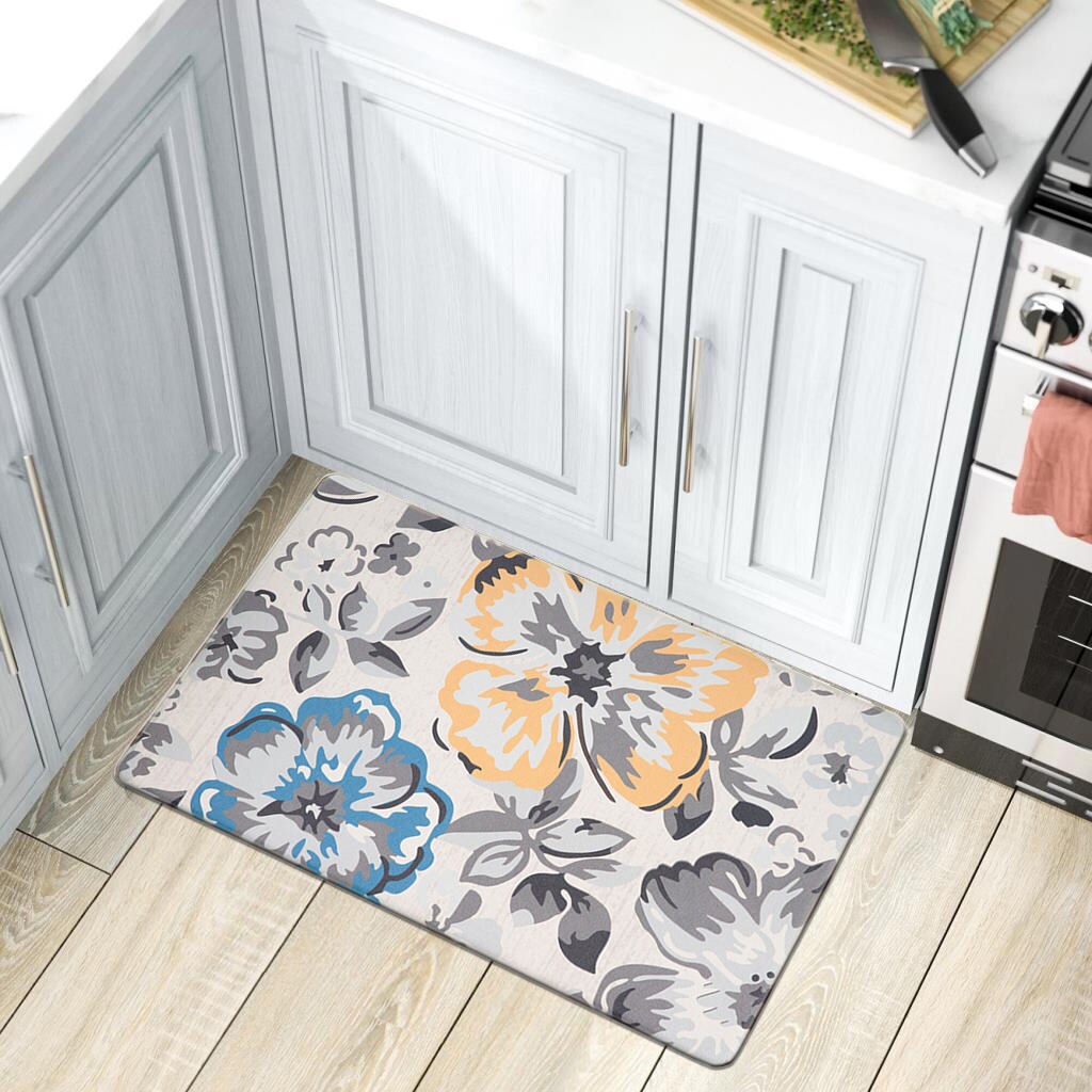 World Rug Gallery 2-ft x 3-ft Cream PVC Rectangular Indoor Decorative Anti-fatigue mat