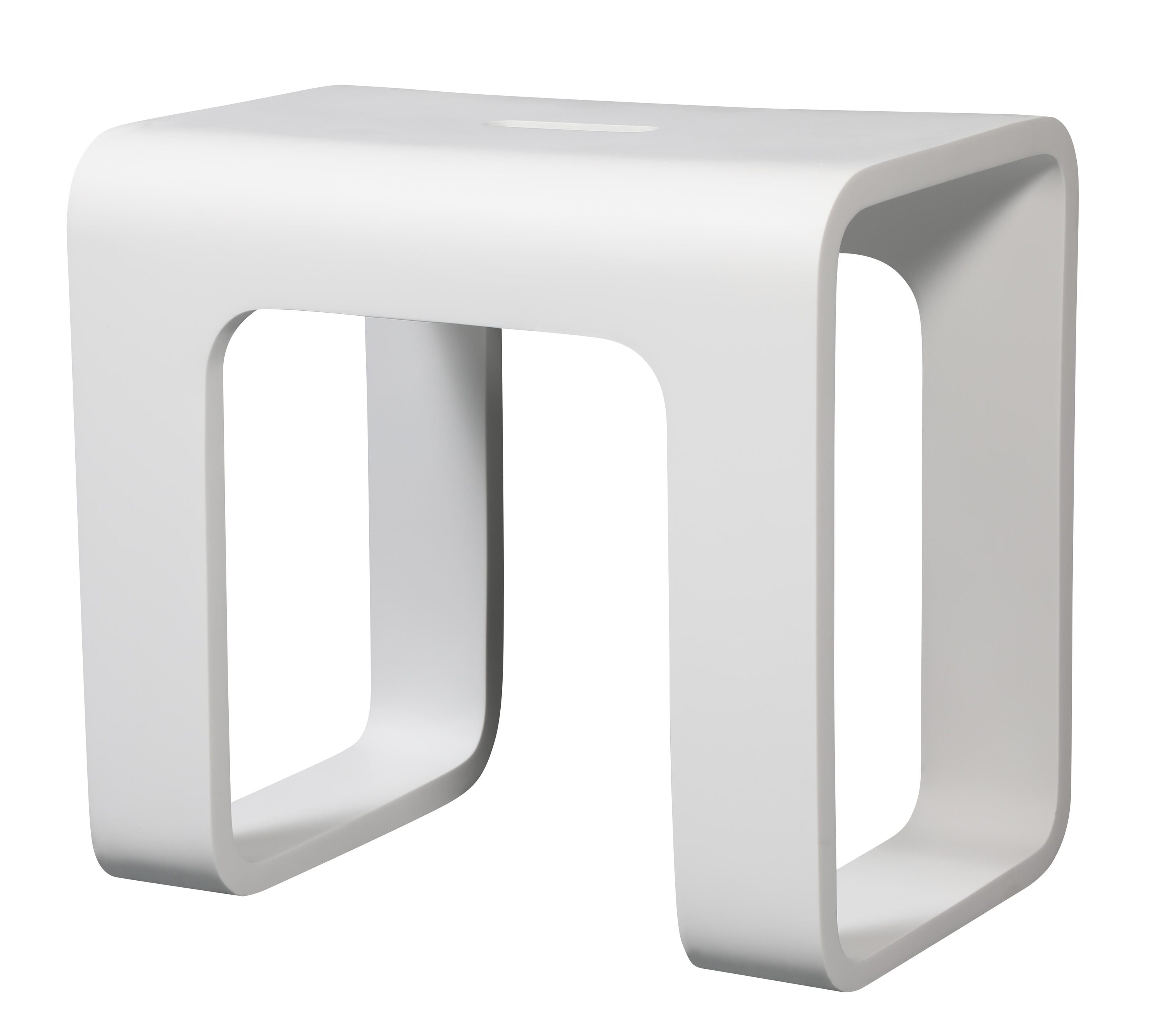 Matte White Solid Surface Resin 16.8" Shower Bench