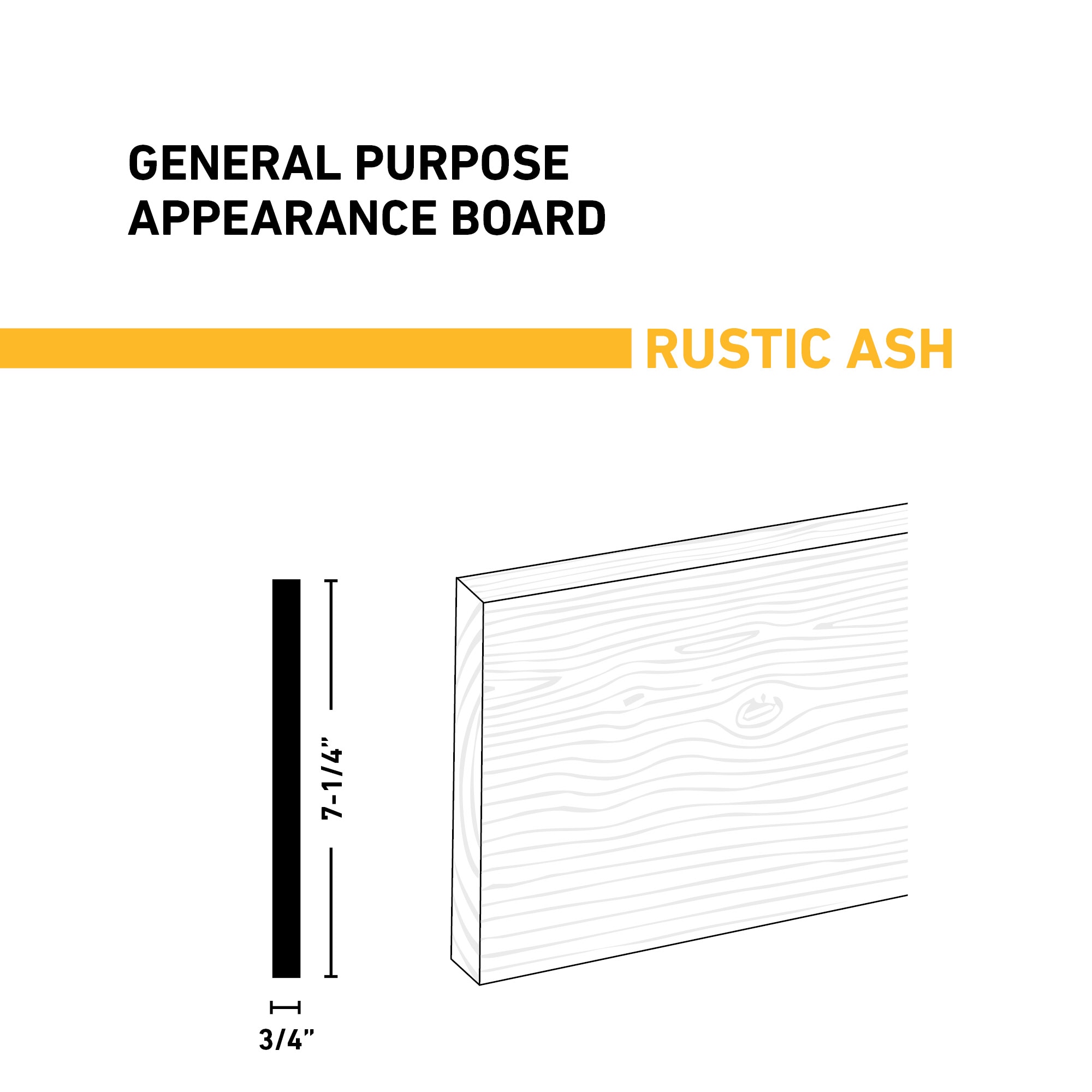 Ornamental Mouldings BRDRUS 1X8X6ASH Appearance-Boards - View #2