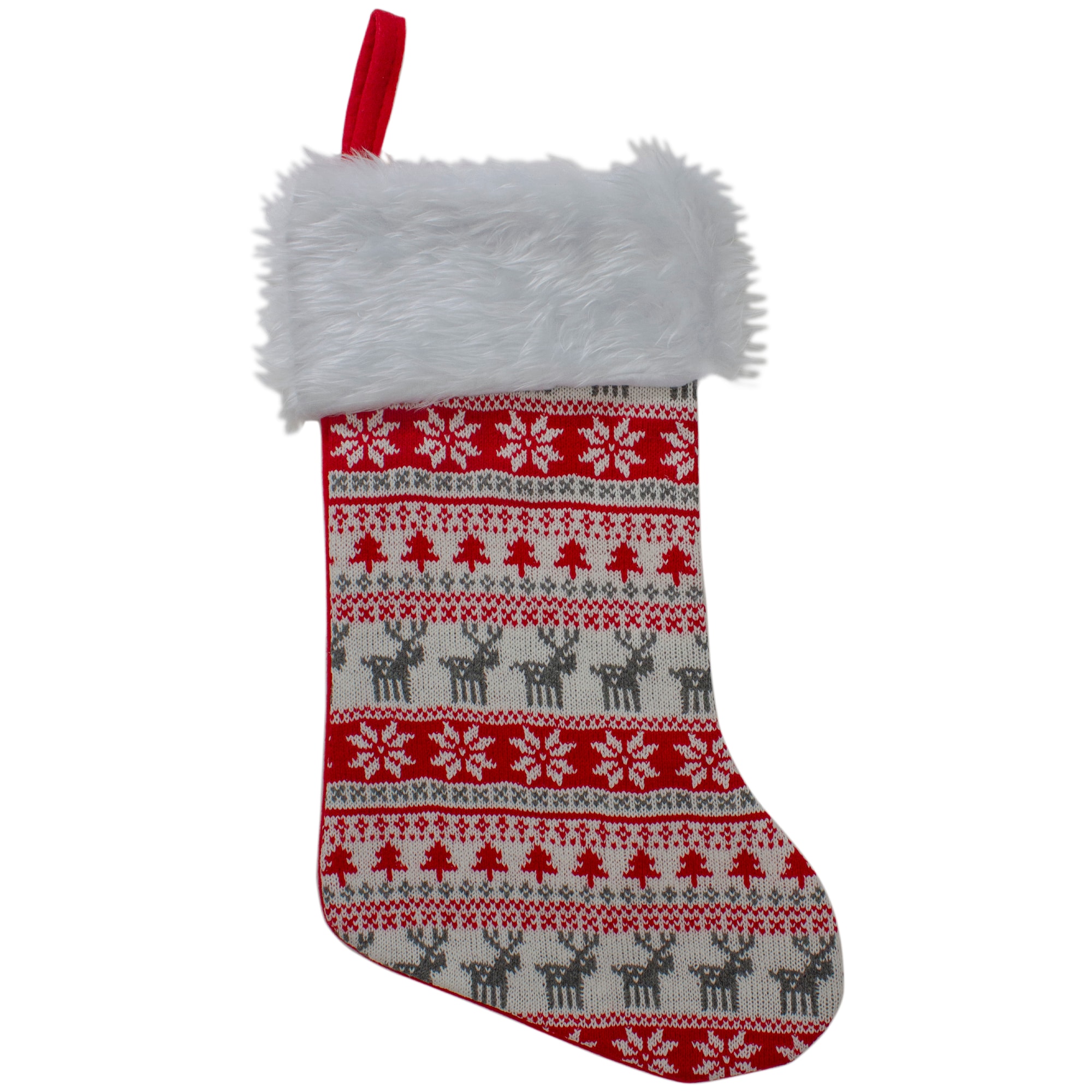 Northlight 32585037 9.5-in Red Snowflake Christmas Stocking