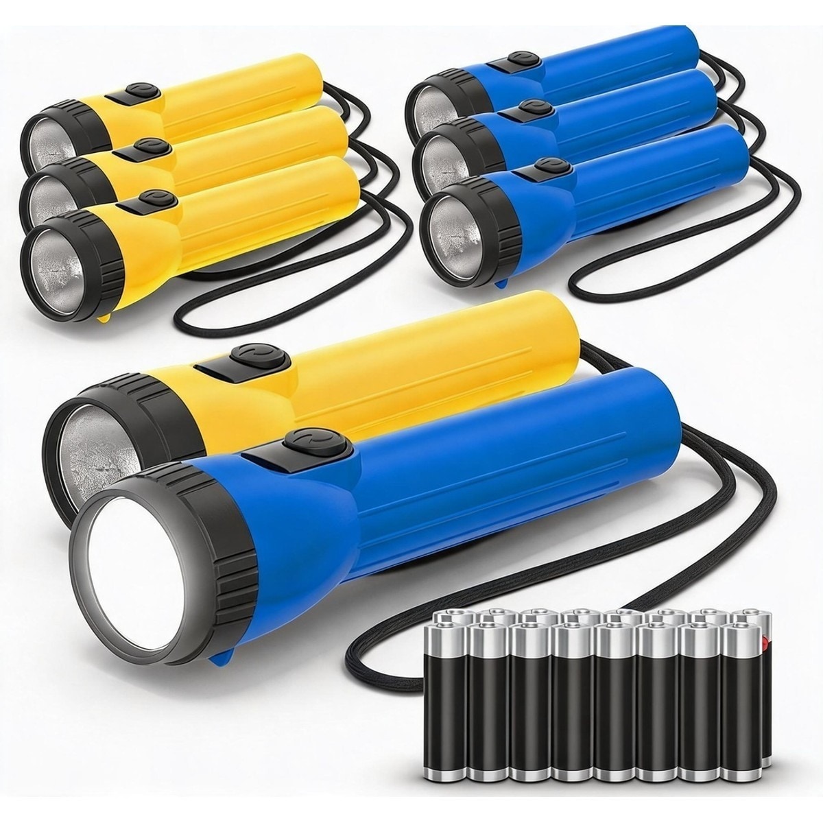 LIUSXAQI  8 Pack LED Flashlights with 30 Hour Runtime for Camping Car and Emergency Power Outages Handheld Batteries Included