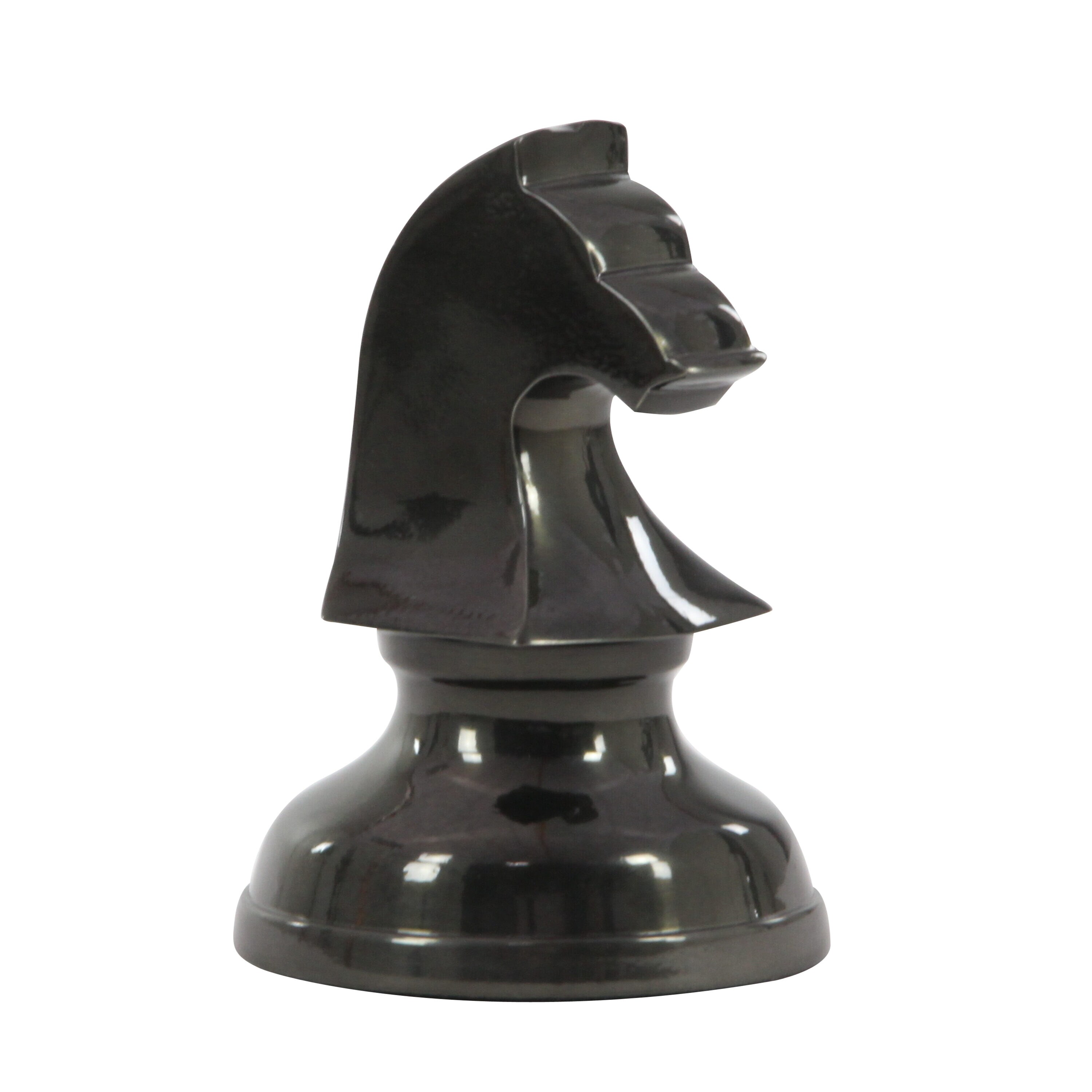 CosmoLiving by Cosmopolitan Dark Gray Aluminum Chess Sculpture