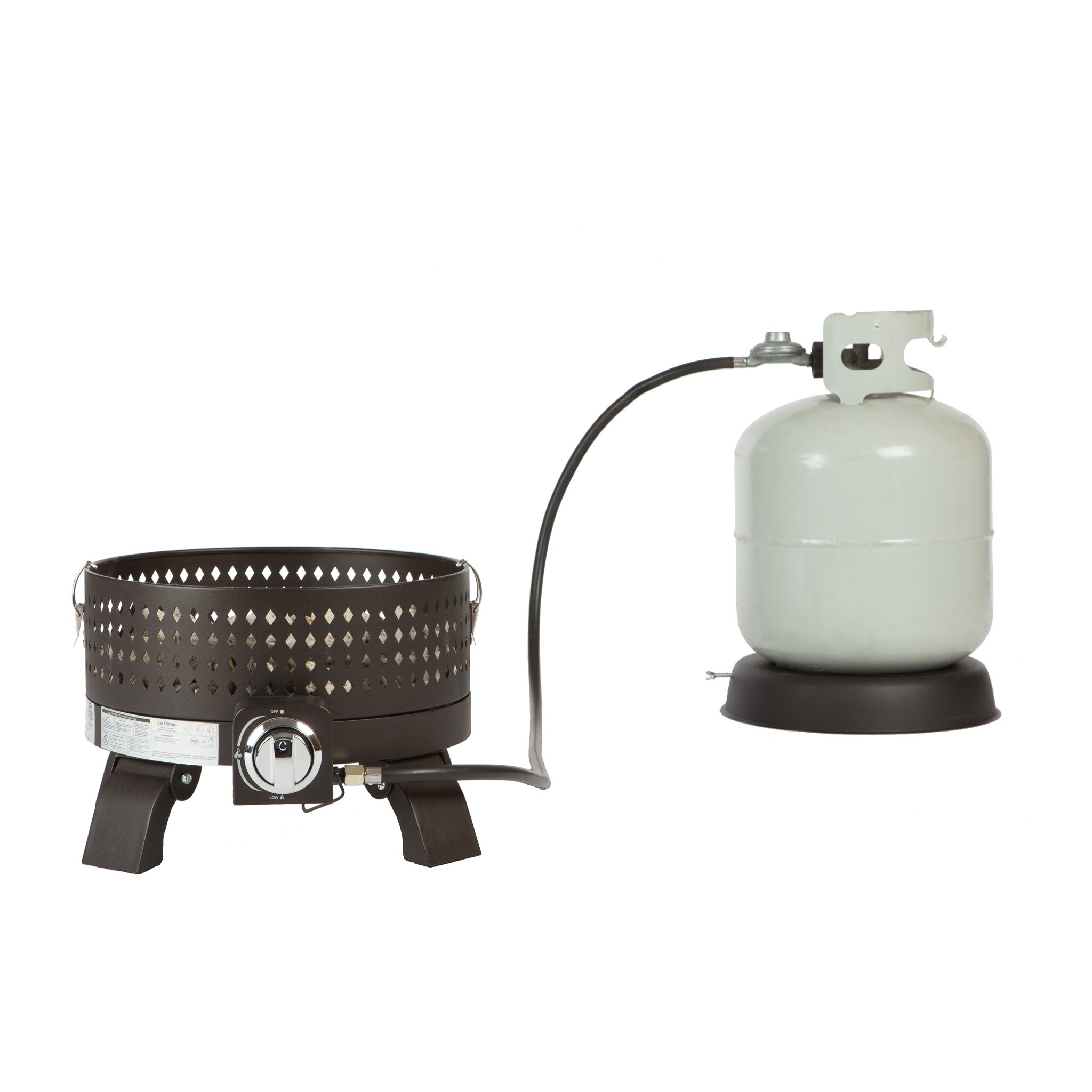 Dark Bronze Portable Gas Fire Pit with Propane Stand, 15"