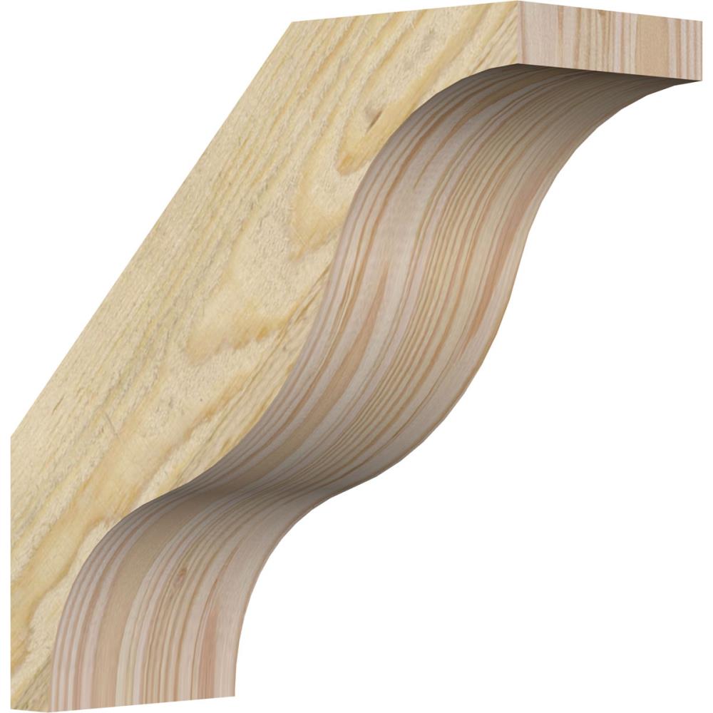 Ekena Millwork BRC04X10X10FST00RDF 4-in x 10-in x 10-in Douglas Fir Unfinished Wood Funston Rough Sawn Knee Brace