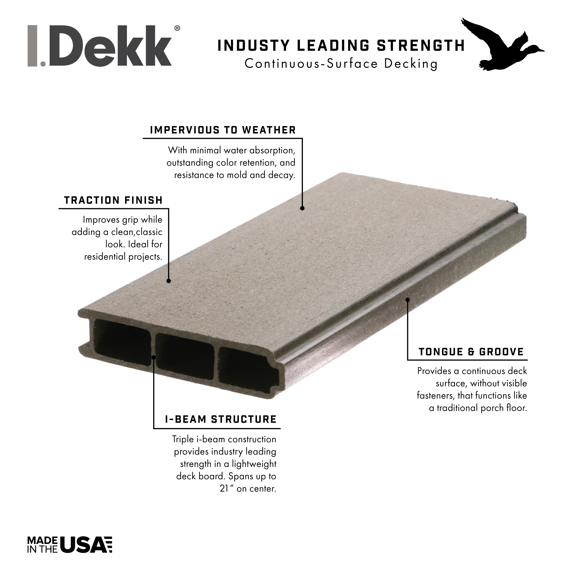 DuxxBak Composite Decking DX-ID-240W-TG Composite-Deck-Boards - View #3