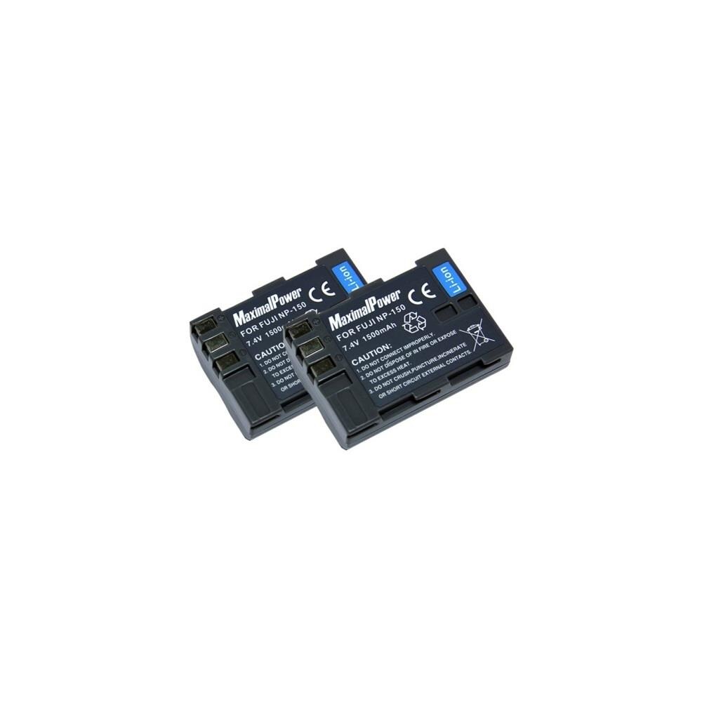  ACDA033 MaximalPower 300x2 2 Piece NP-150 Lithium-Ion Battery for Fuji Digital Camera and Camcorder, 1500mAh