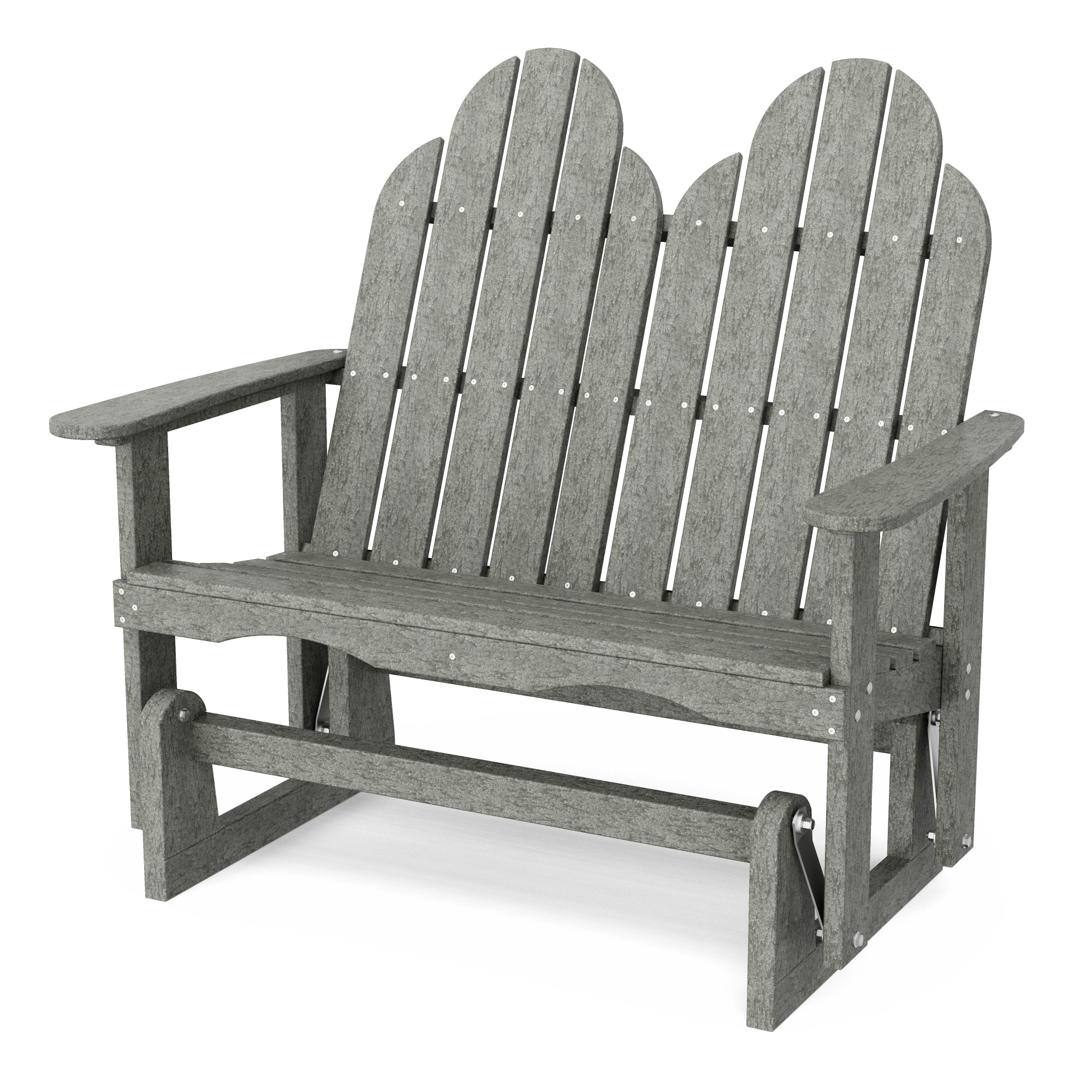 Wildridge LCC-208-DG Classic Adirondack 2 -person Dark Gray HDPE Outdoor Glider