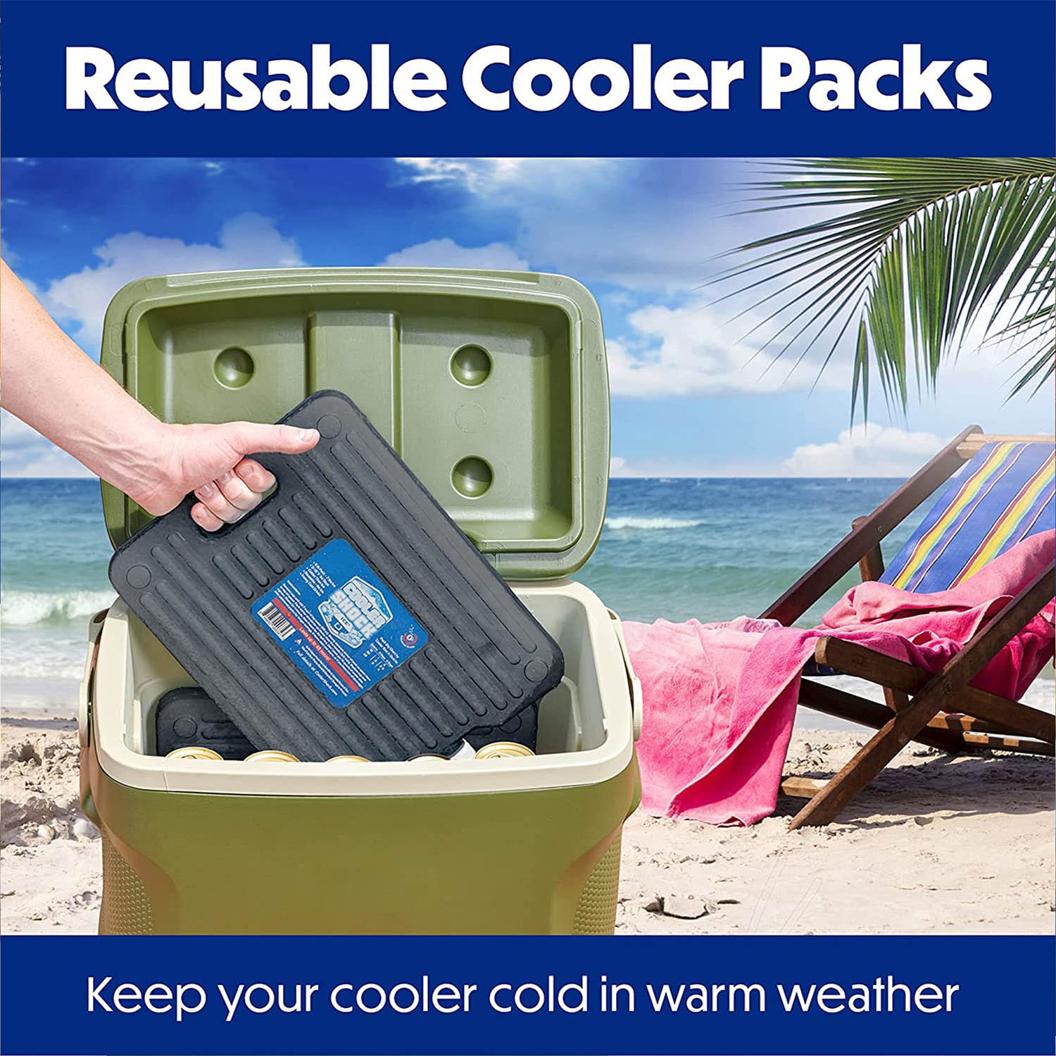 Cooler Shock Ice Packs for Cooler, Strong, Reusable, Premium Ice