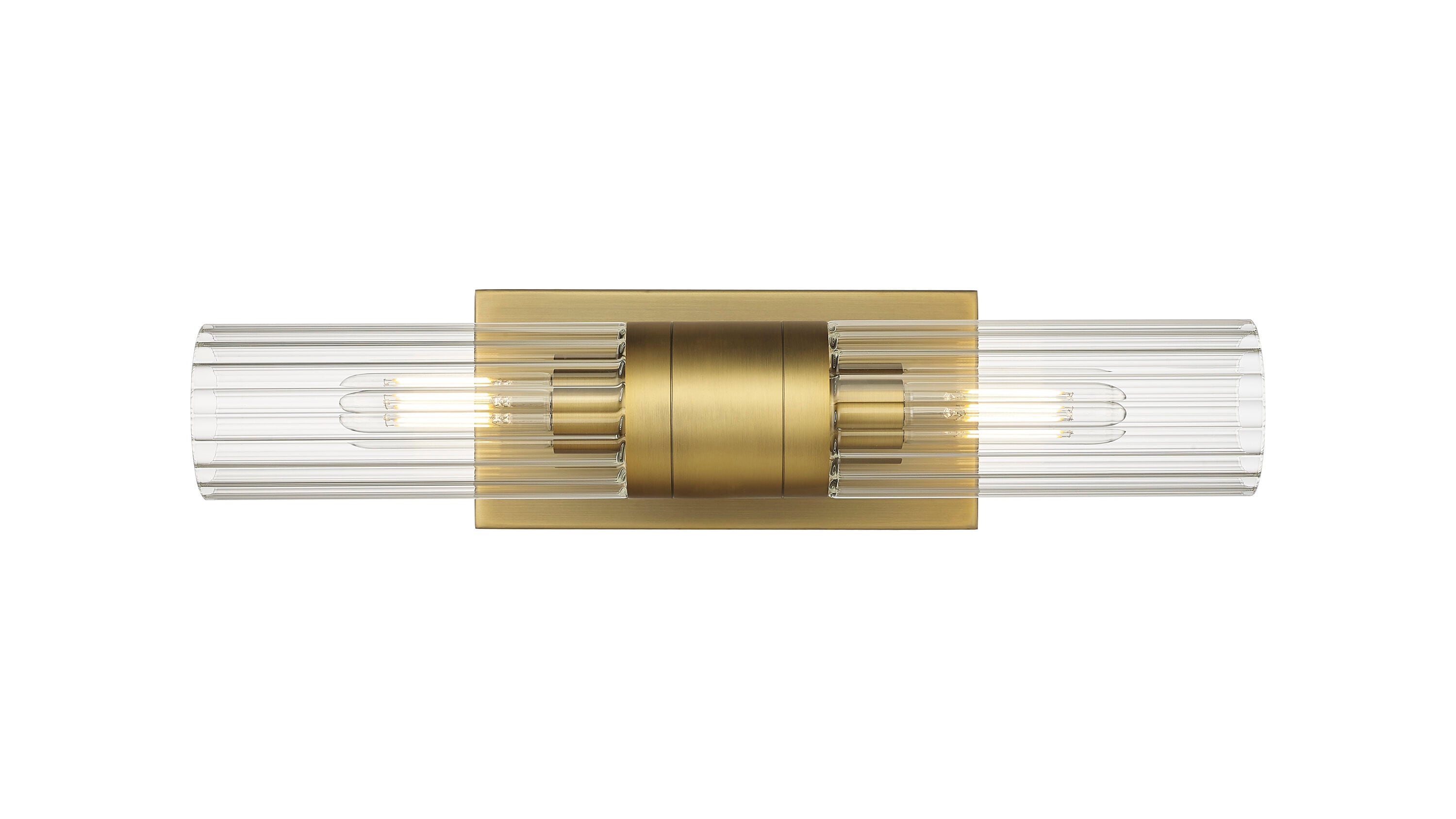Innovations Lighting 429-2WL-BB-G429-8CL Empire 18.5-in 2 -Light Brushed Brass Industrial Vanity light bar