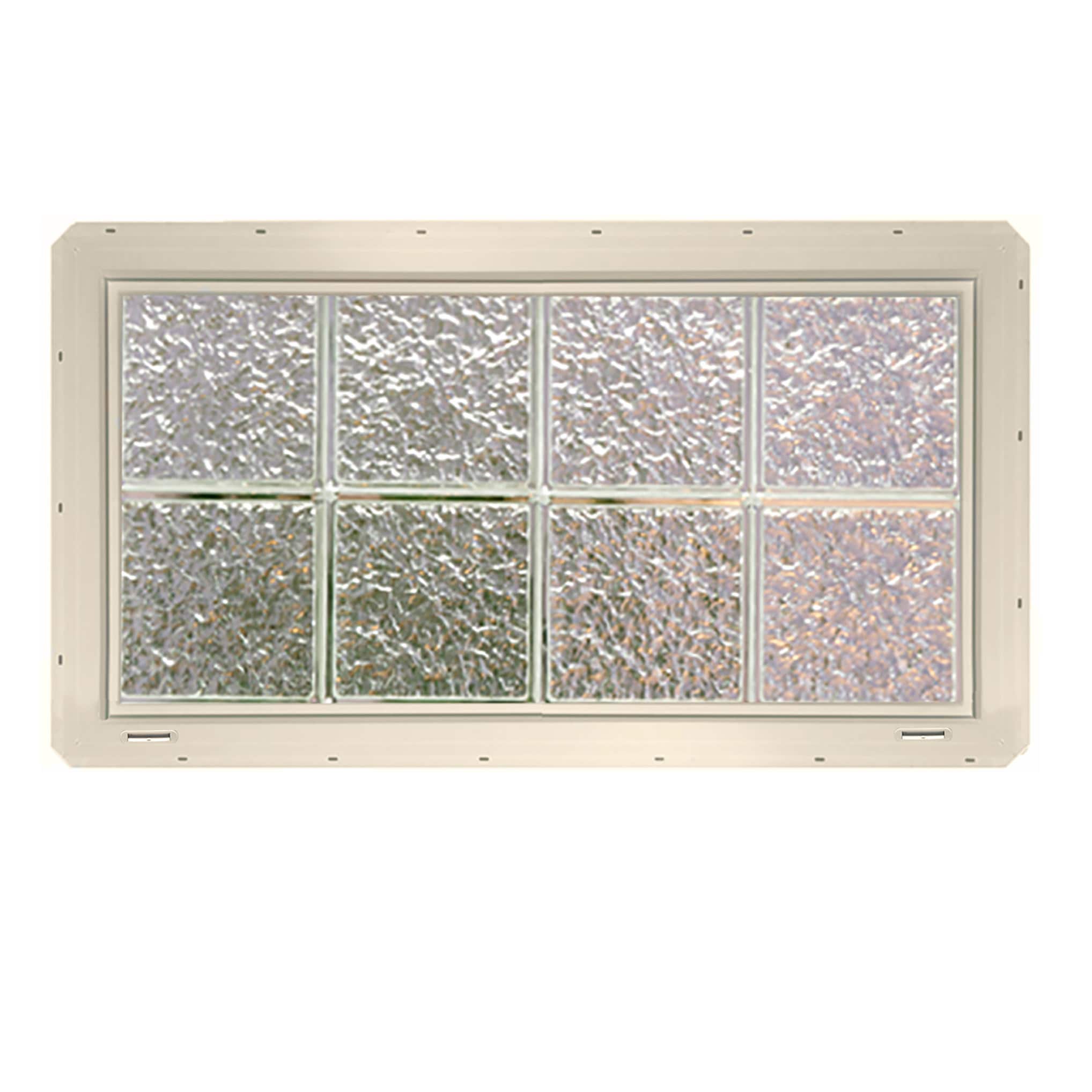 CrystaLok CL3216SISAL Ice Glass 31-3/4-in x 16-3/4-in Vinyl New construction Glass Block Window