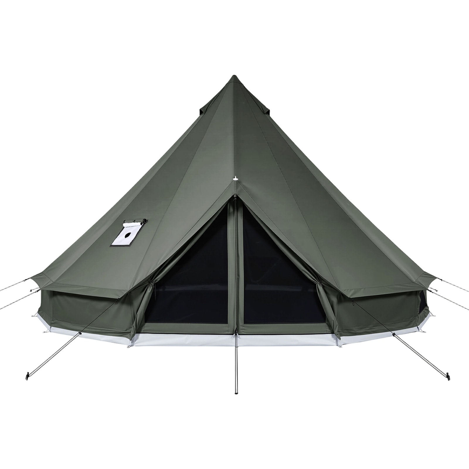 VEVOR Canvas Bell Tent 4 Seasons 13.12 ft Yurt Tent for Camping with Stove Jack Canvas Breathable Holds up to 4 People with Zipped Detachable Floor for Family Camping Glamping Outdoor Hunting Party