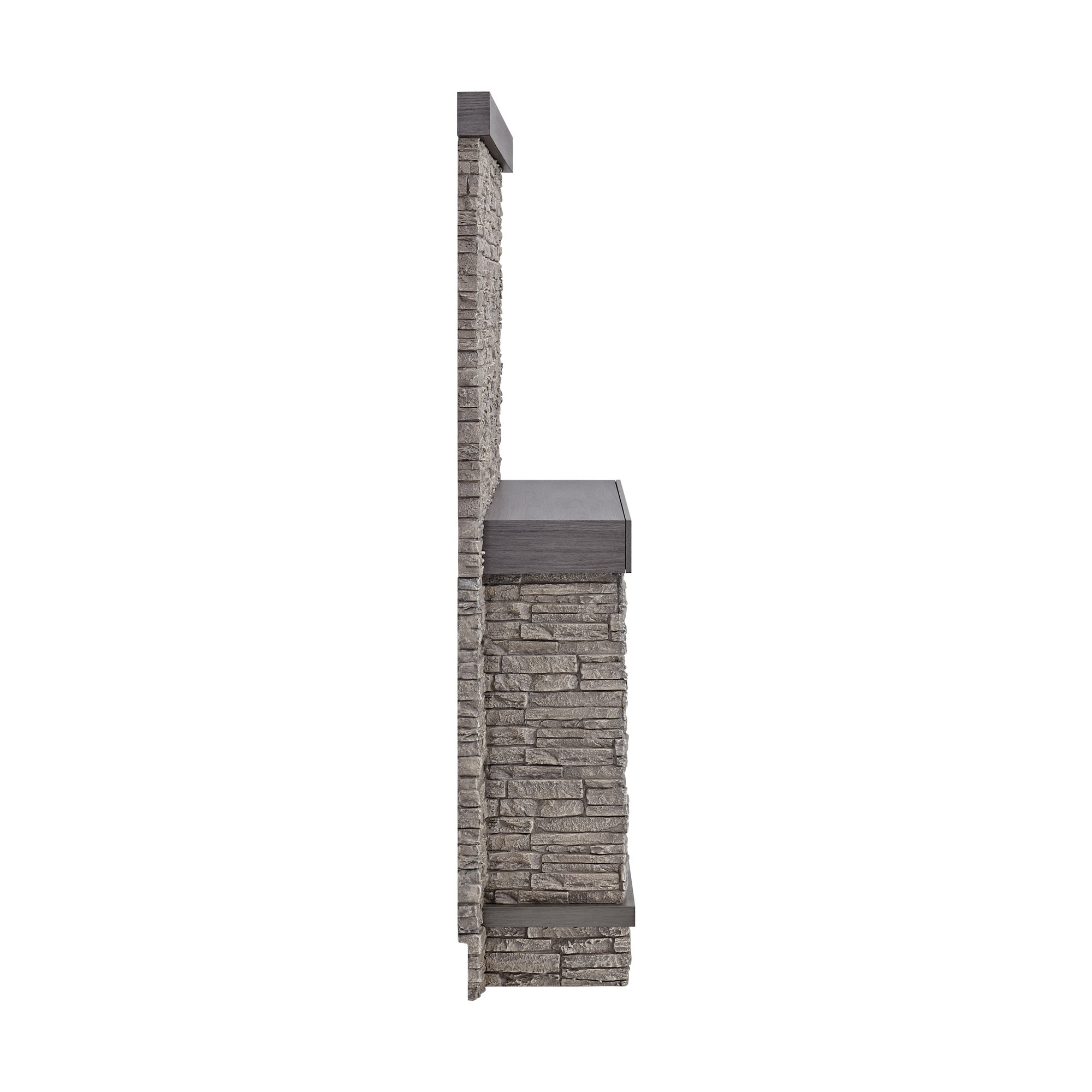 allen + roth 44.5-in W Gray Faux Stacked Stone with Cocoa Infrared