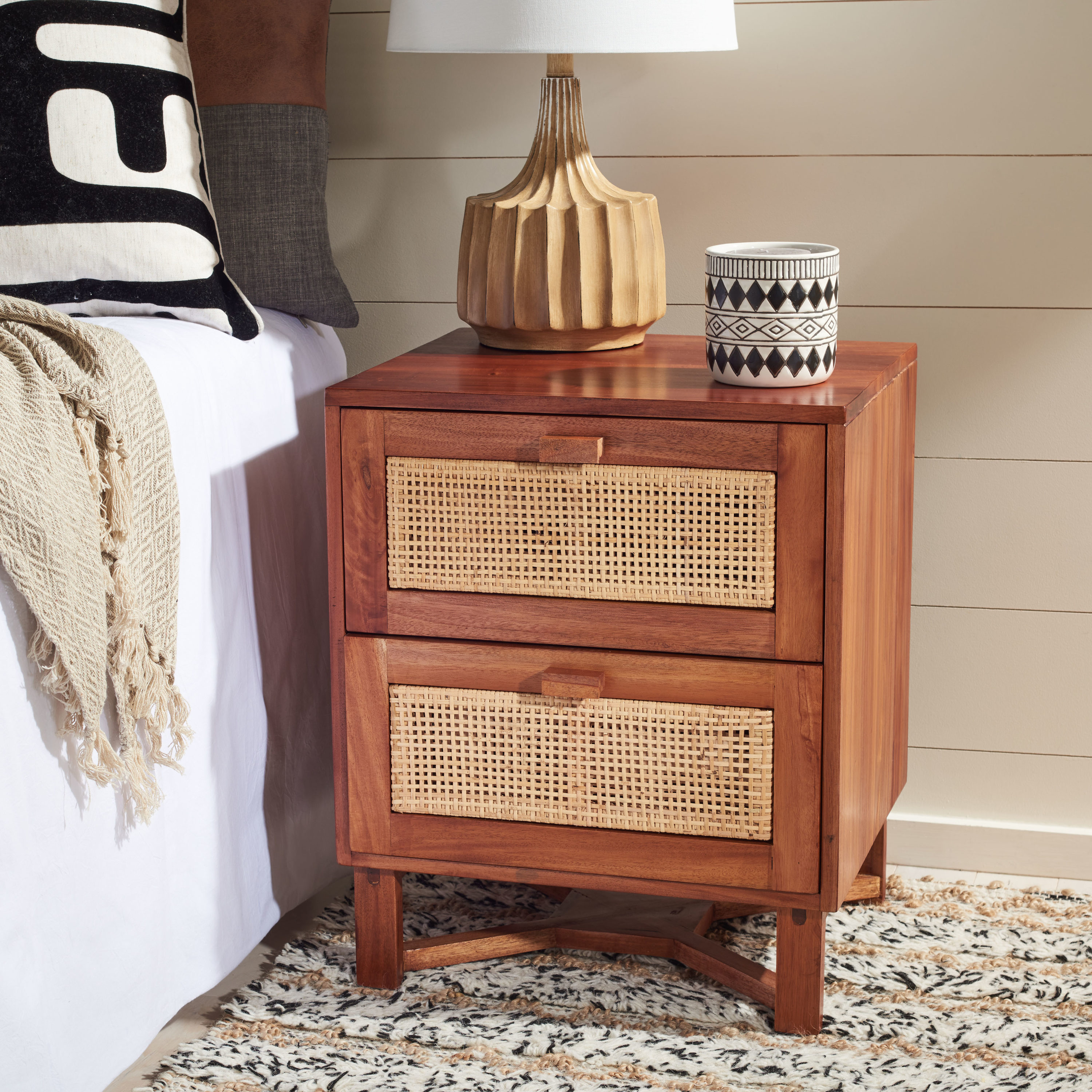 Safavieh Hedwig Natural Nightstand in the Nightstands department at ...